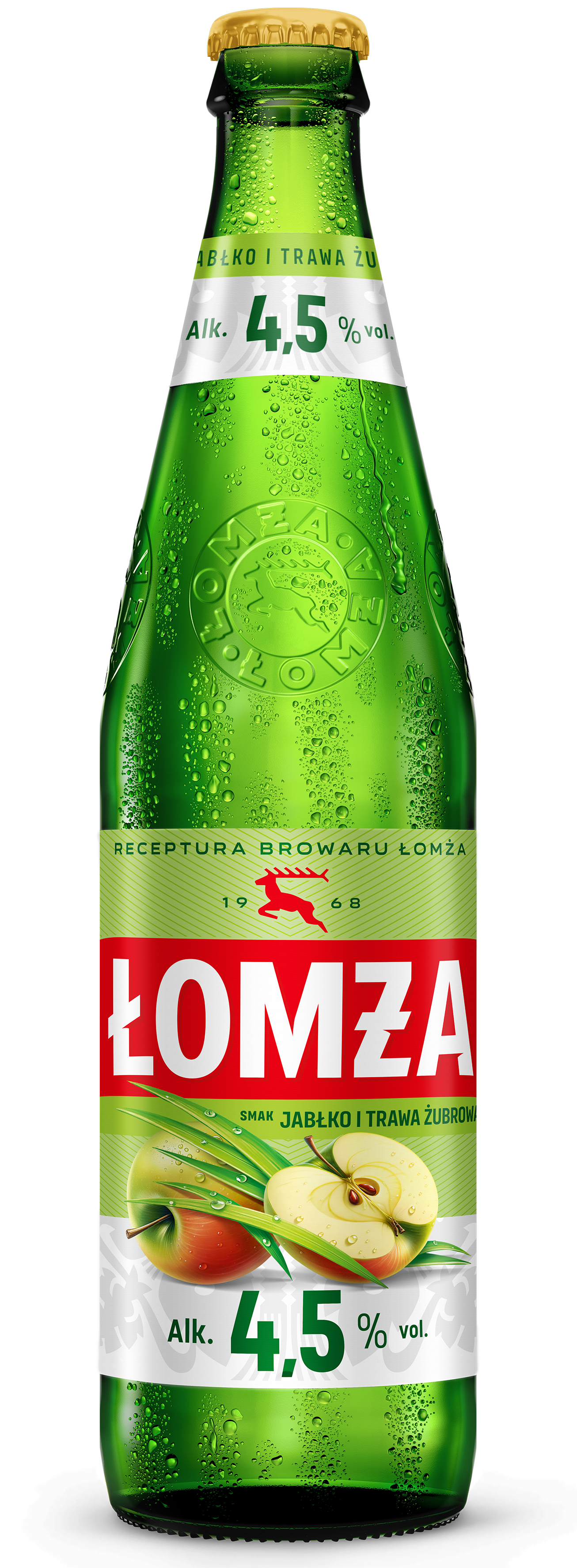 Piwo Łomża Jabłko I Trawa Żubrowa 4,5% 0,5L Butelka Bezzwrotna