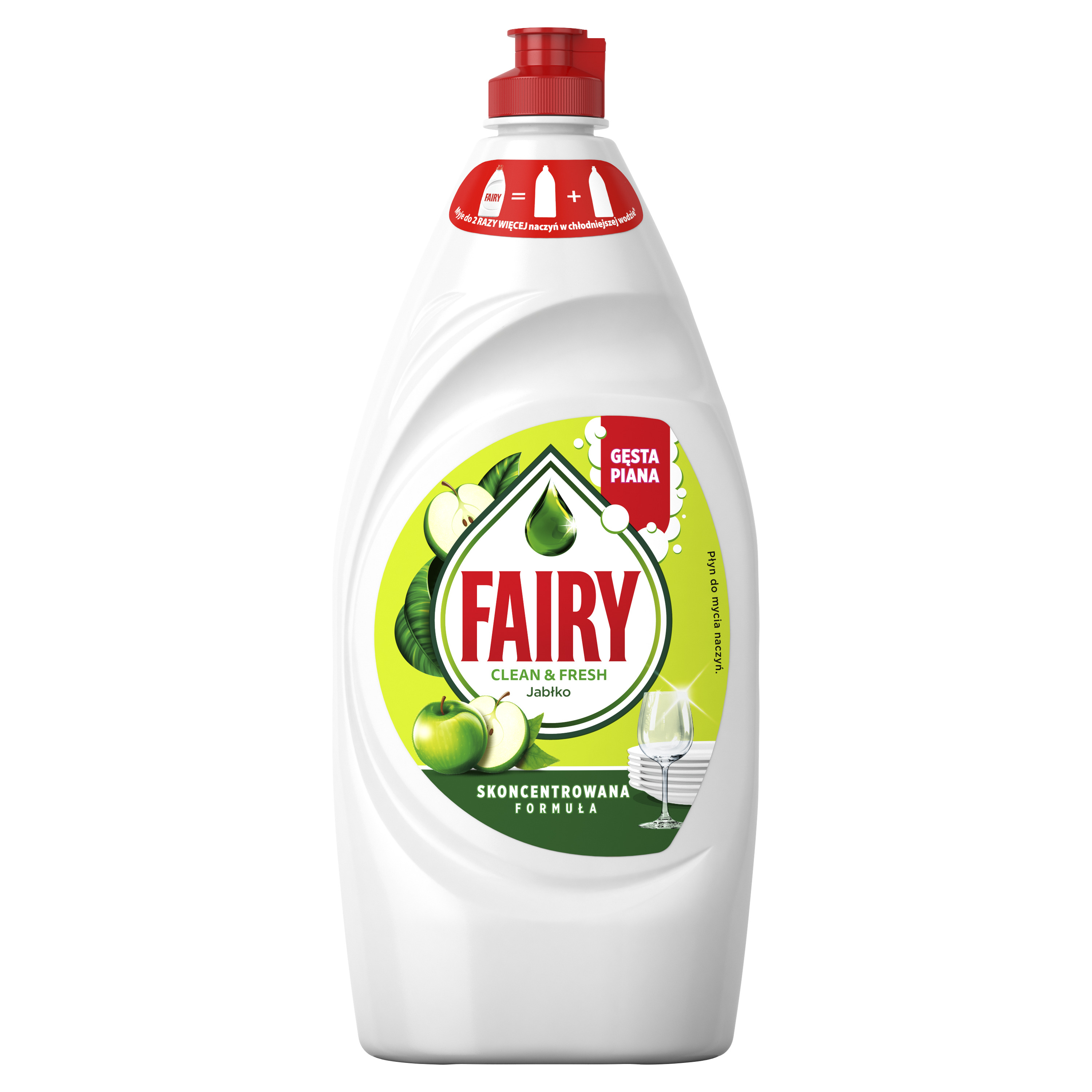 Fairy Clean & Fresh Jabłko Płyn Do Mycia Naczyń Zapewniający Lśniąco Czyste Naczynia 900Ml