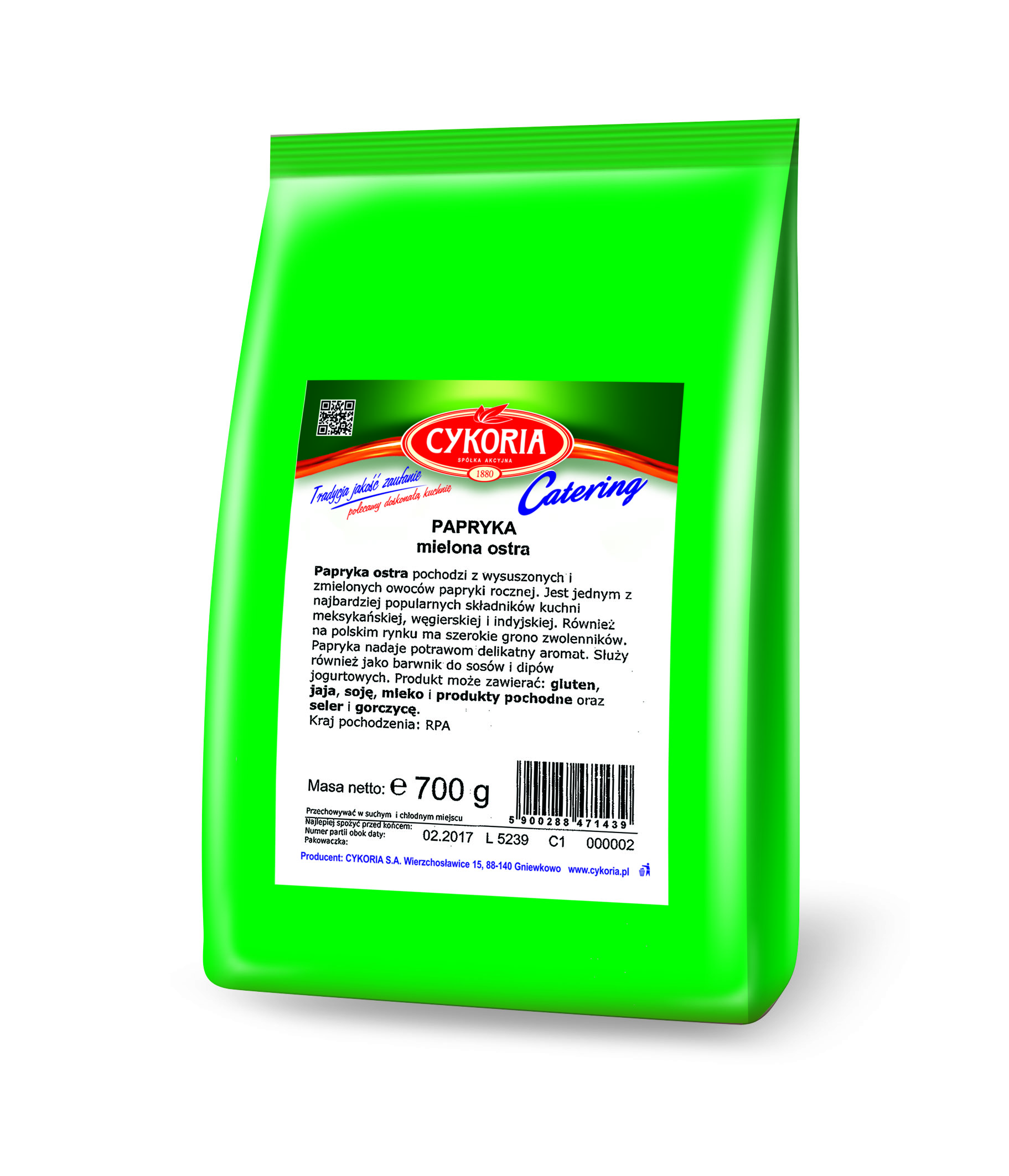 Papryka Mielona Ostra Cykoria 700G