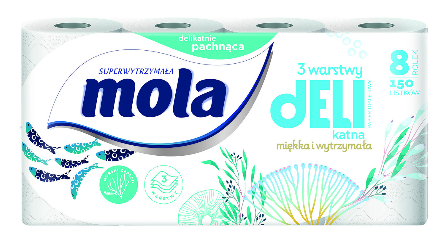 Mola Delikatna Papier Toaletowy 8 Rolek