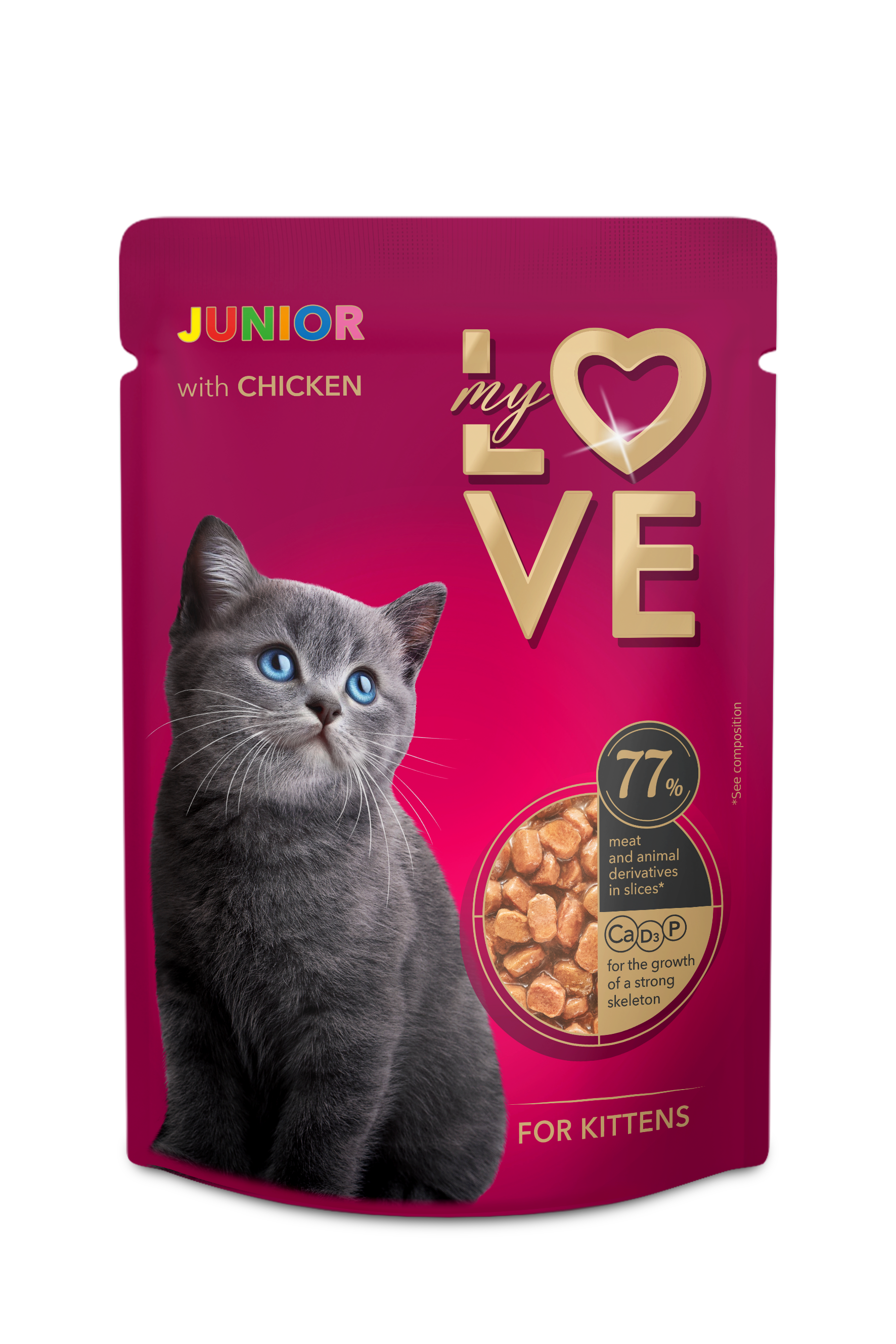 My Love Pełnowartościowa Karma W Saszetkach Dla Kociąt Z Kurczakiem 85 G