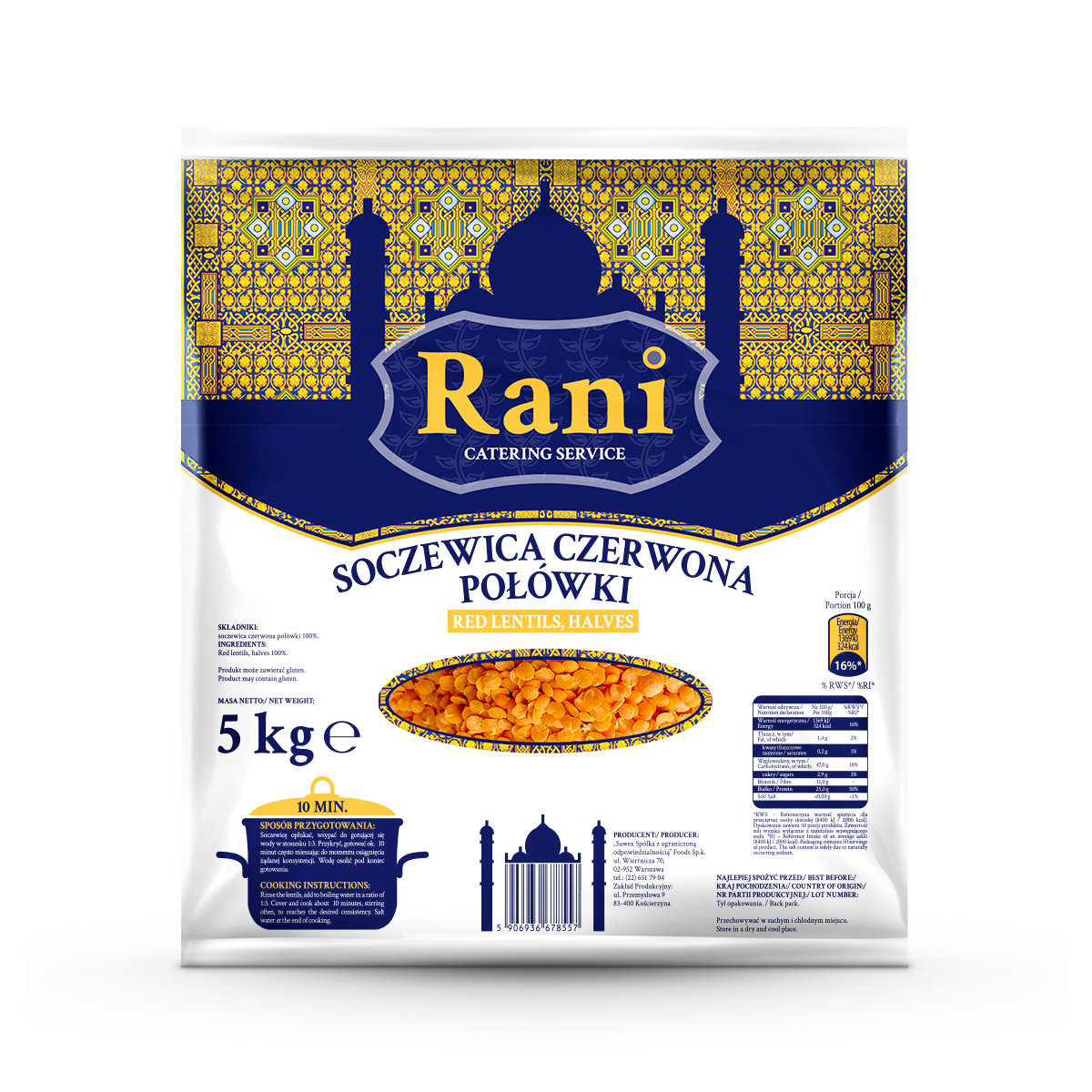 Rani Soczewica Czerwona 5Kg