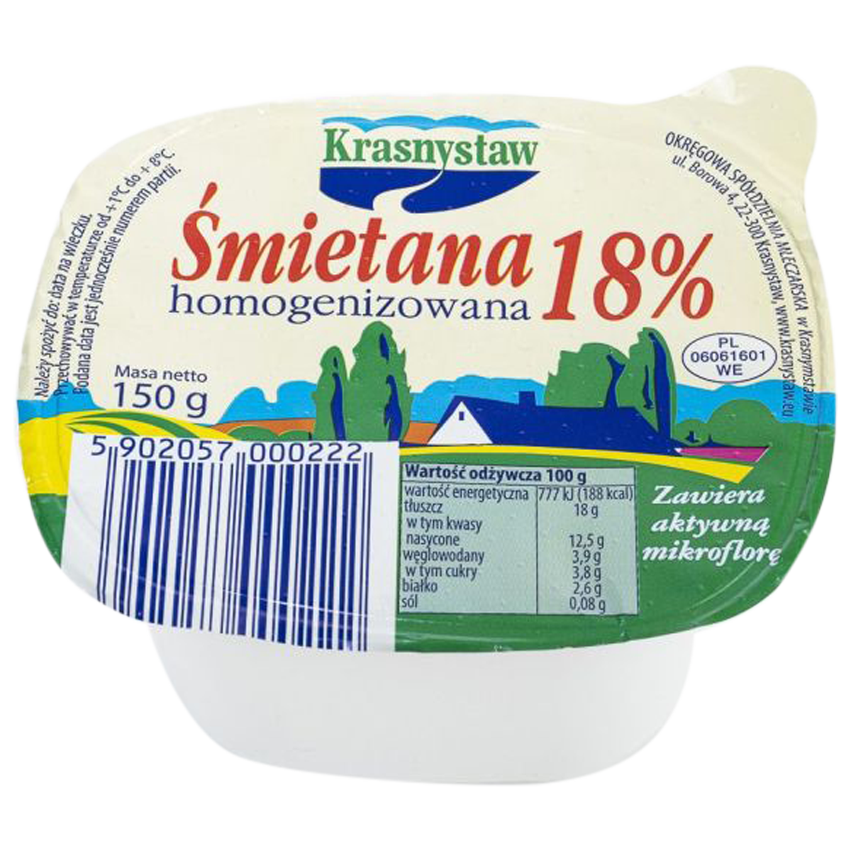 Krasnystaw Śmietana 18% 150 G Kwadrat