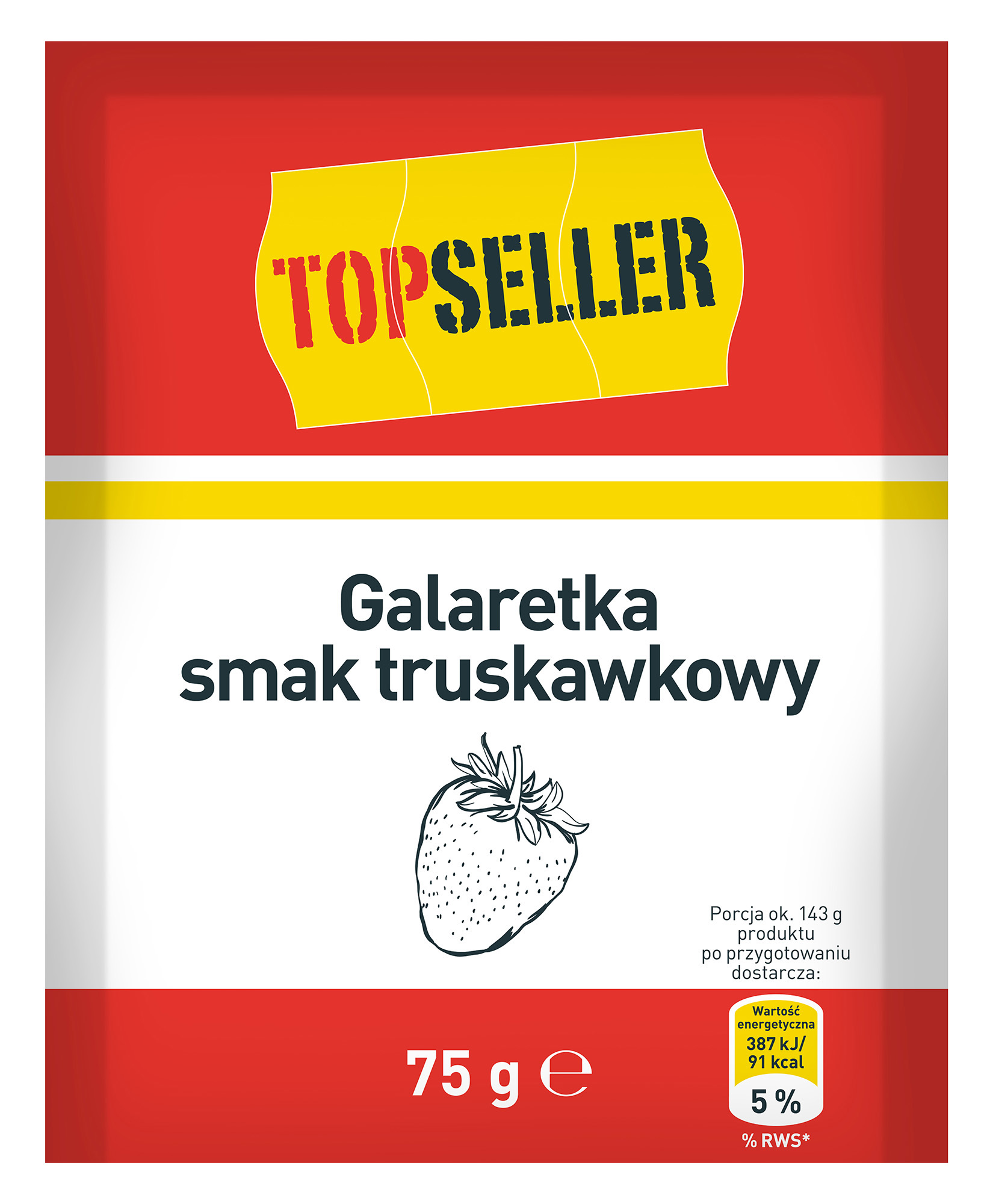 Topseller Galaretka Smak Truskawkowy 75G