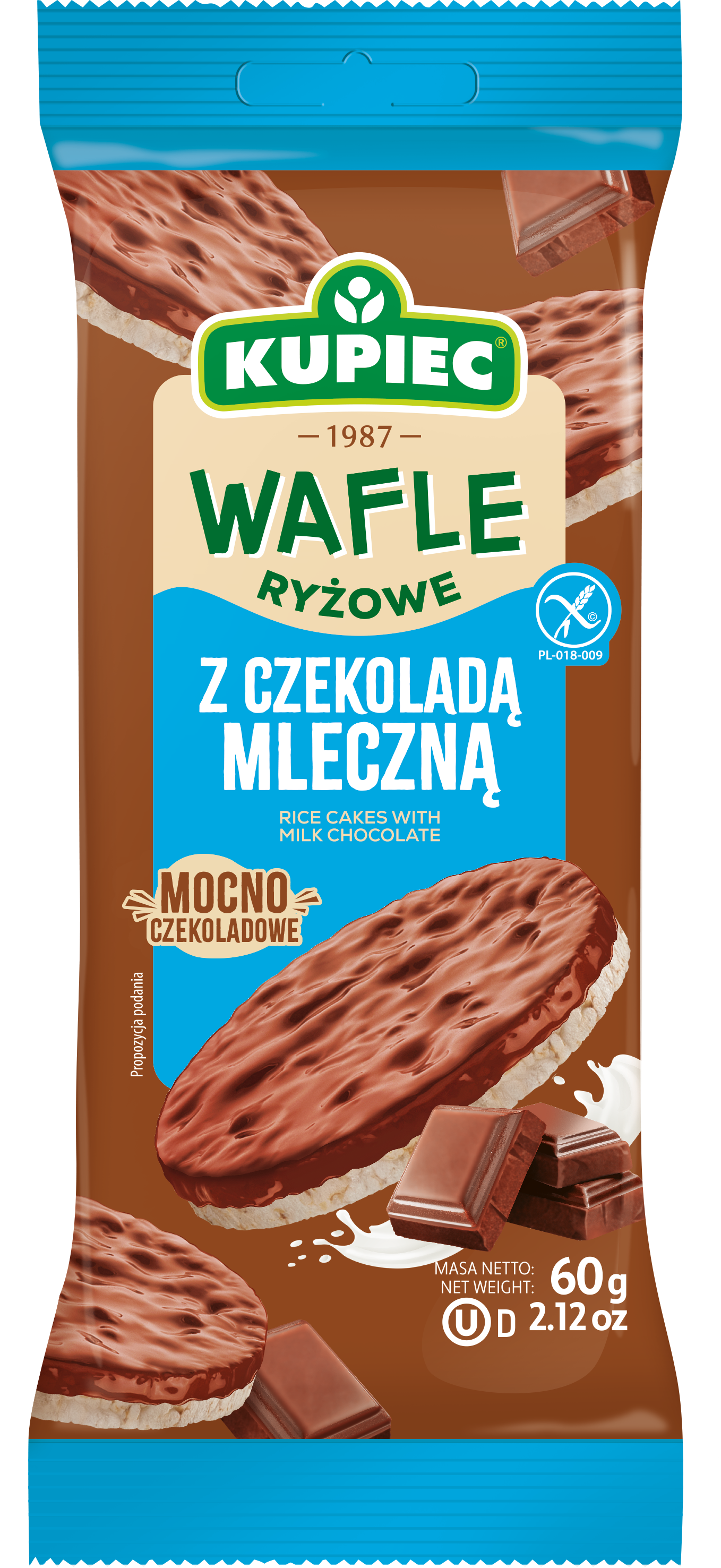 Kupiec Wafle Ryżowe W Mlecznej Czekoladzie 60G