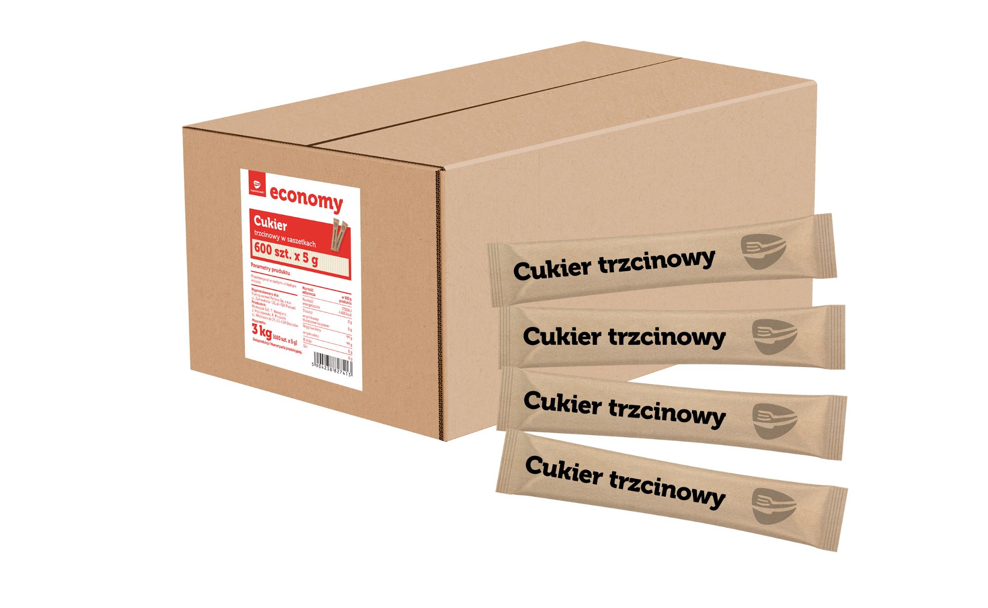 Tge Cukier Trzcinowy 600 Szt. X 5 G