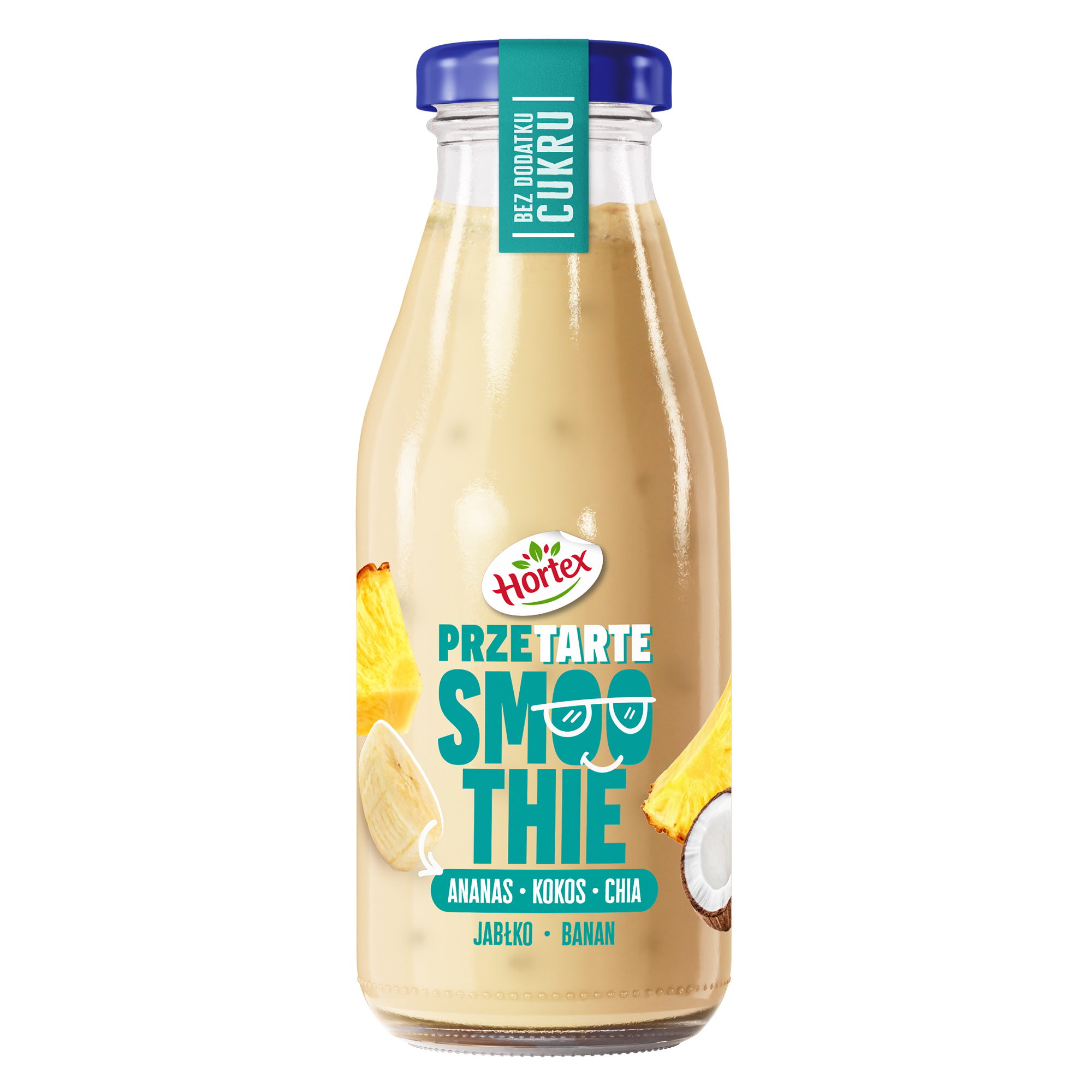 Hortex Przetarte Smoothie Jabłko, Banan, Ananas, Kokos Z Dodatkiem Chia 250Ml