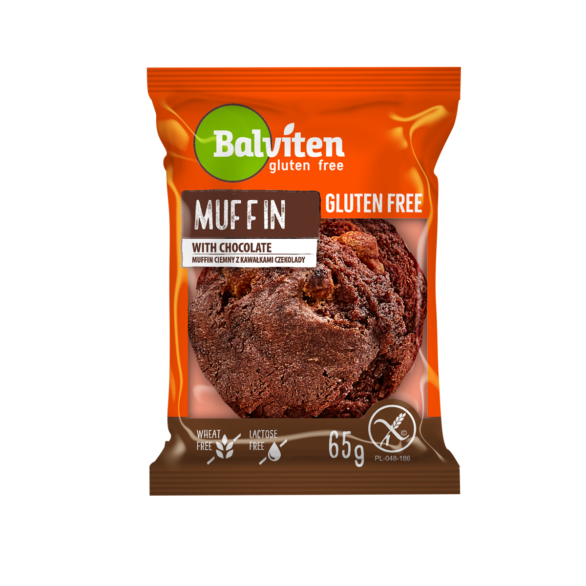 Balviten Muffin Ciemny Z Kawałkami Czekolady 65G. Produkt Bezglutenowy
