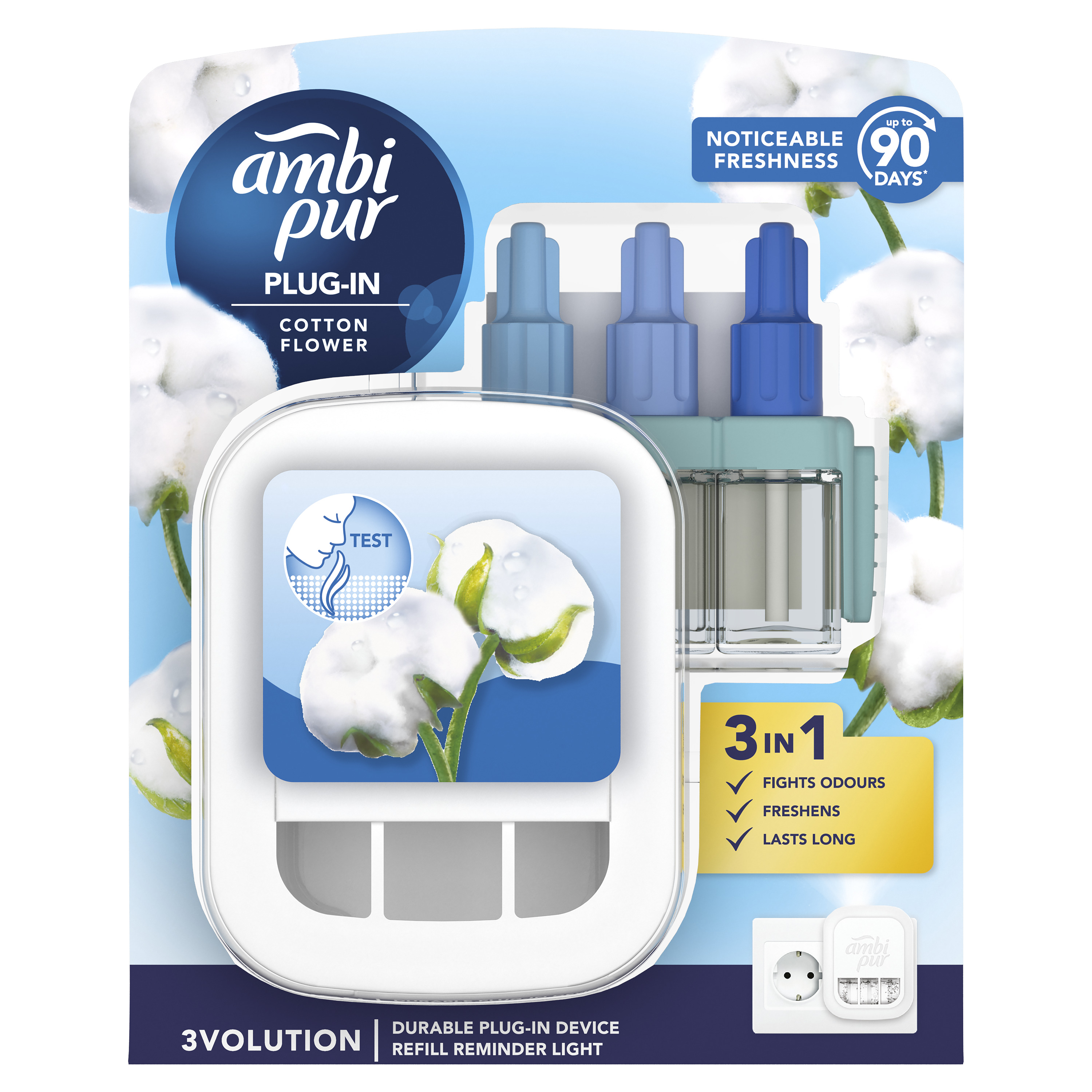 Ambi Pur 3Volution Elektryczny Odświeżacz Powietrza, Zestaw Startowy, Cotton, 20 Ml