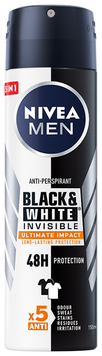 Antyperspirant Nivea Men Black&White Invisible Ultimate Impact Spray 150Ml