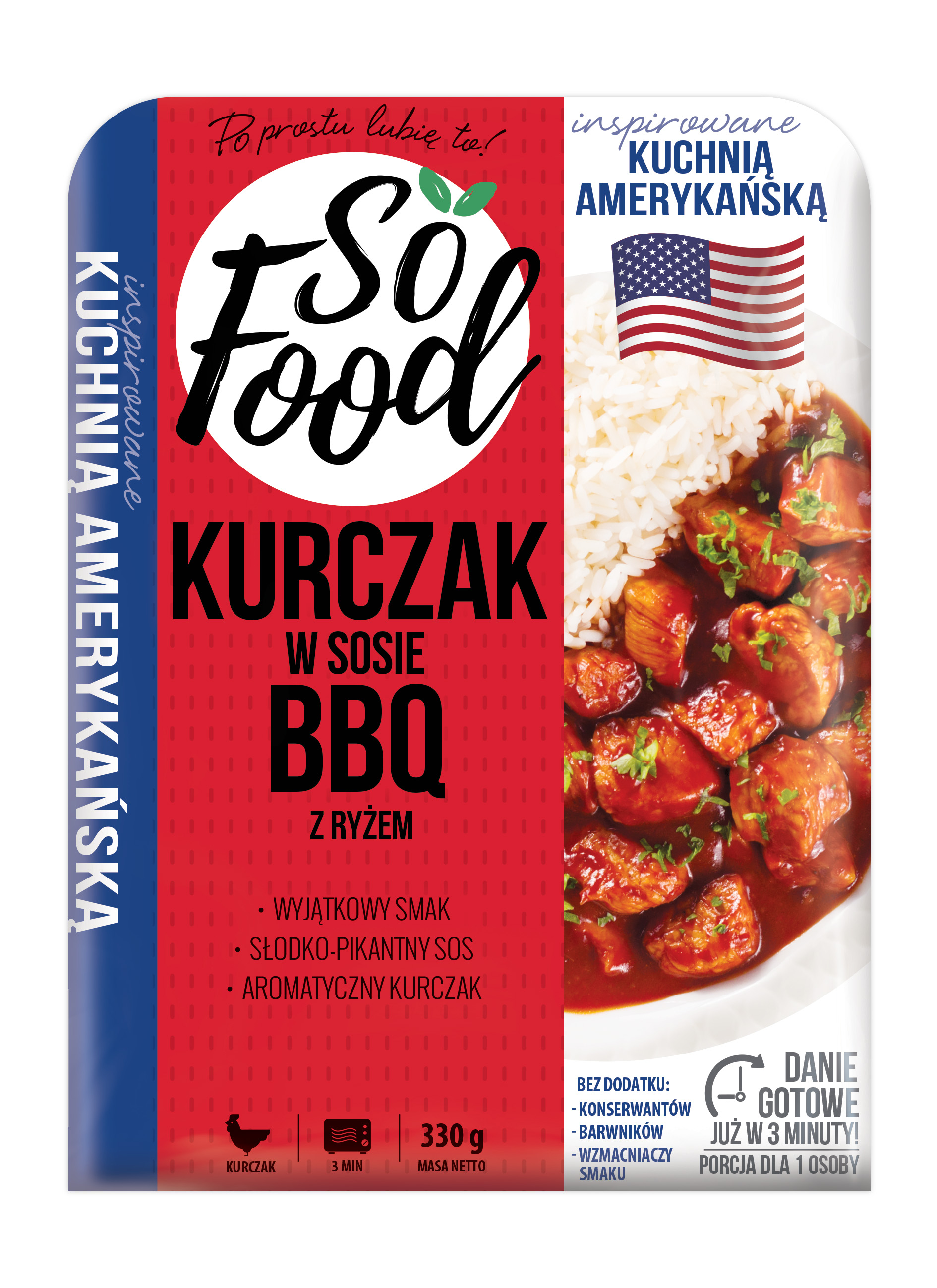 So Food Kurczak W Sosie Bbq Z Ryżem 330G
