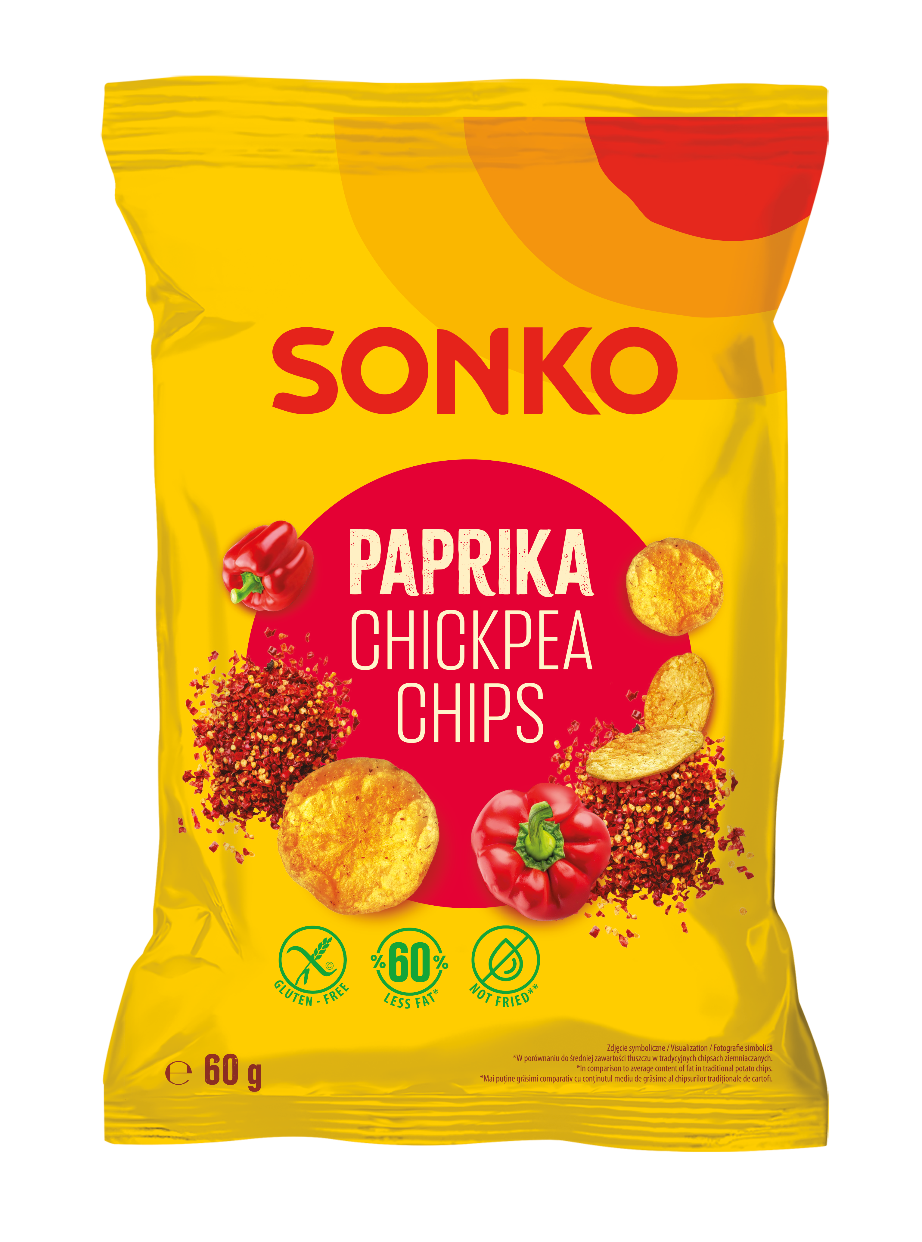 Sonko Chipsy Z Ciecierzycy O Smaku Papryki 60G
