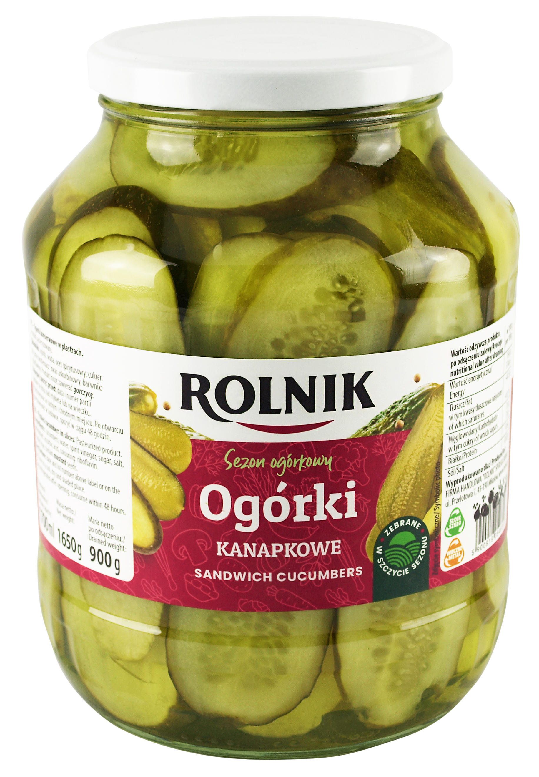 Ogórki Kanapkowe 1700 Ml Rolnik