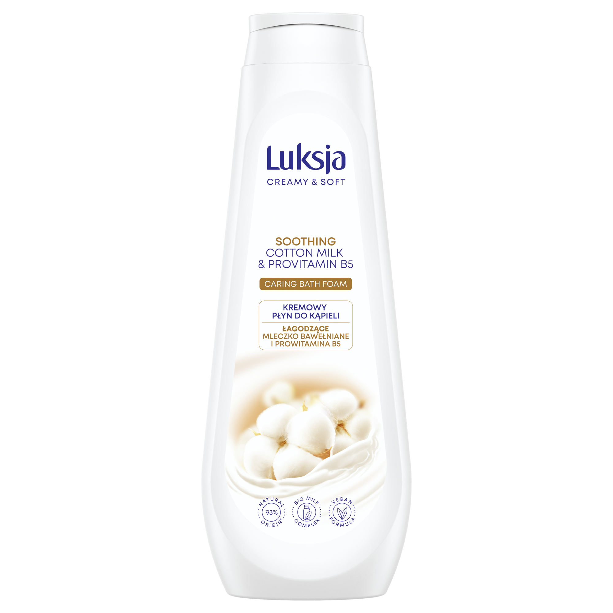 Luksja Creamy & Soft Kremowy Płyn Do Kąpieli Mleczko Bawełniane I Prowitamina B5 900 Ml