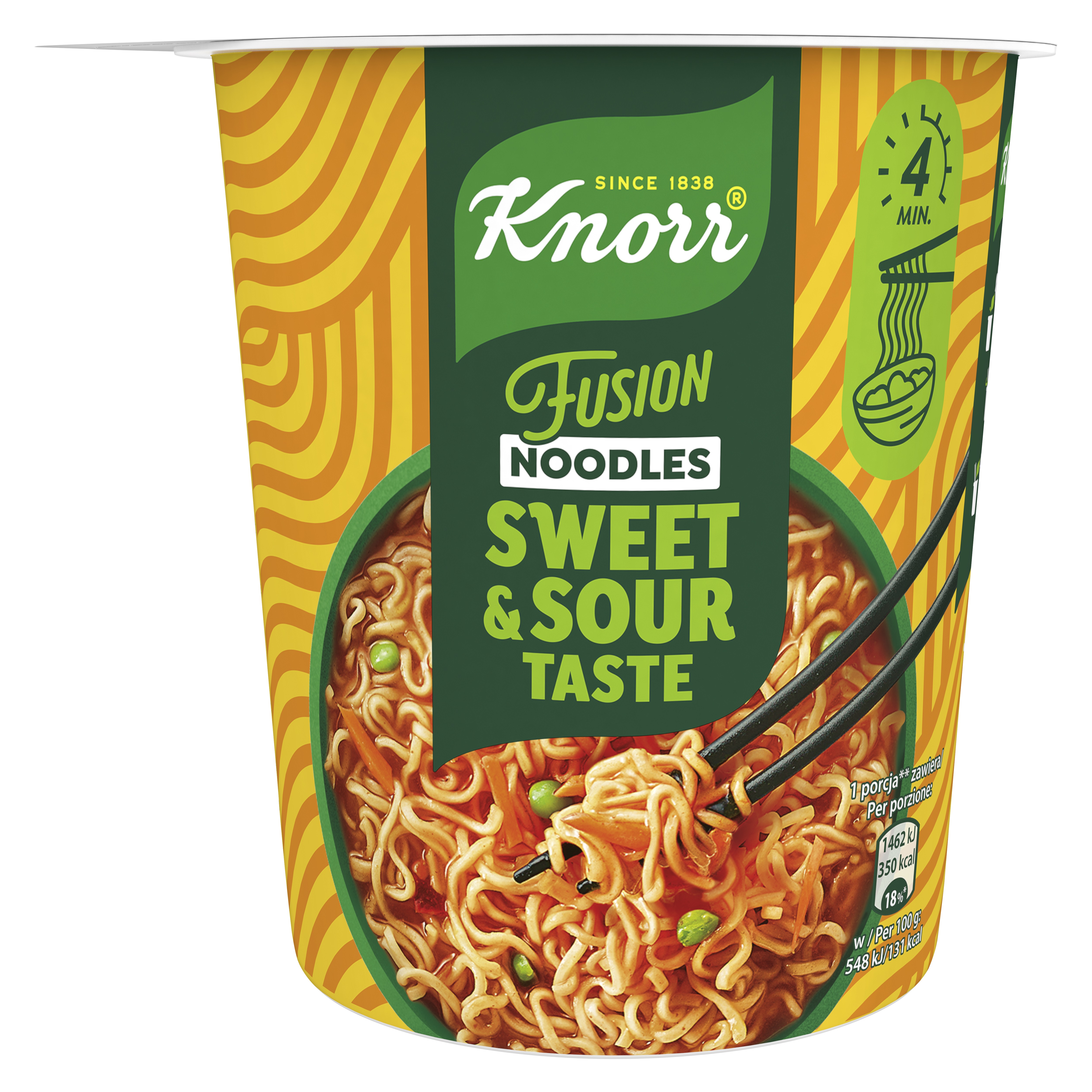 Knorr Cup Fusion Noodles Makaron Słodko Kwaśny 82G