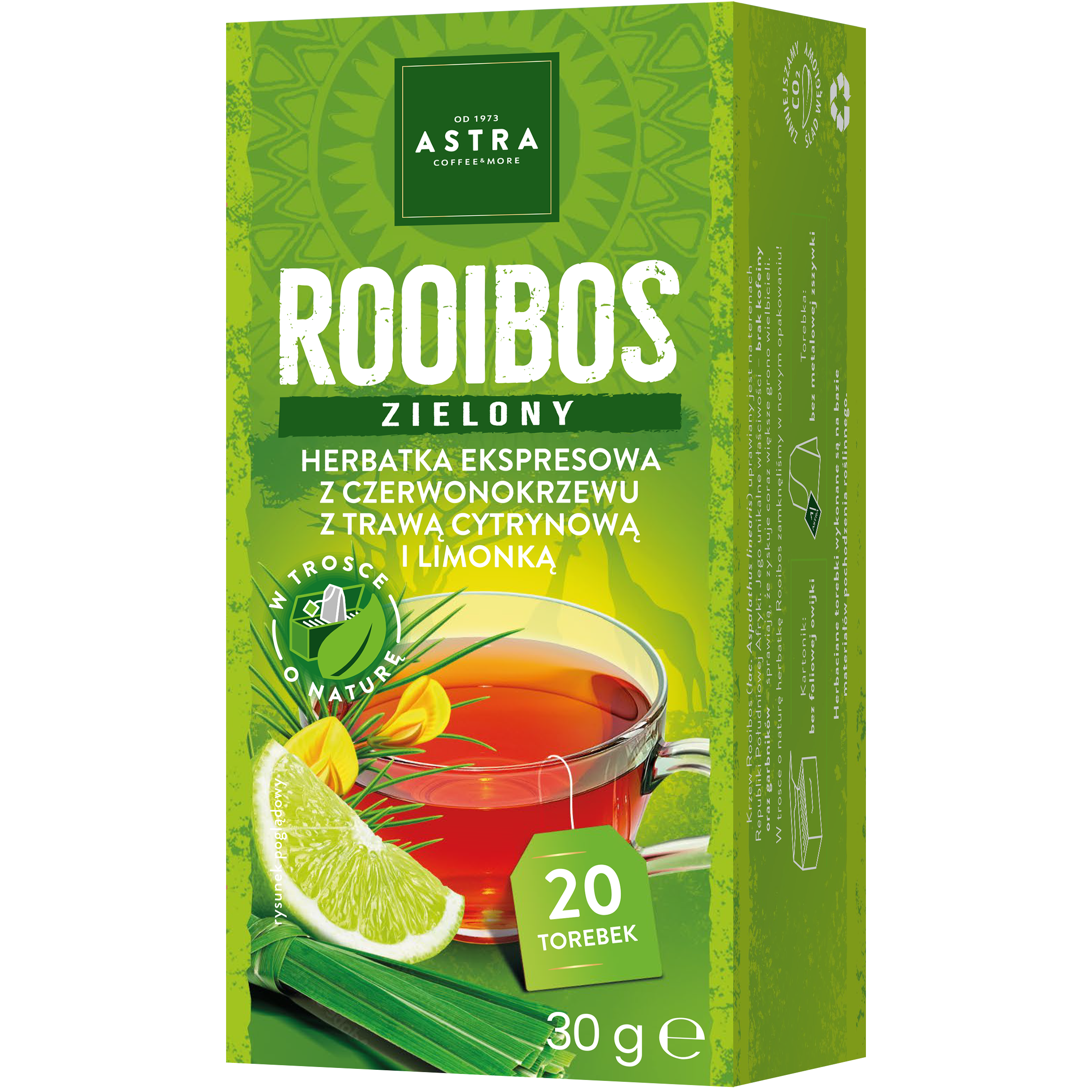 Astra Rooibos Zielony Z Trawą Cytrynową I Limonką 20 Torebek Ekspresowa