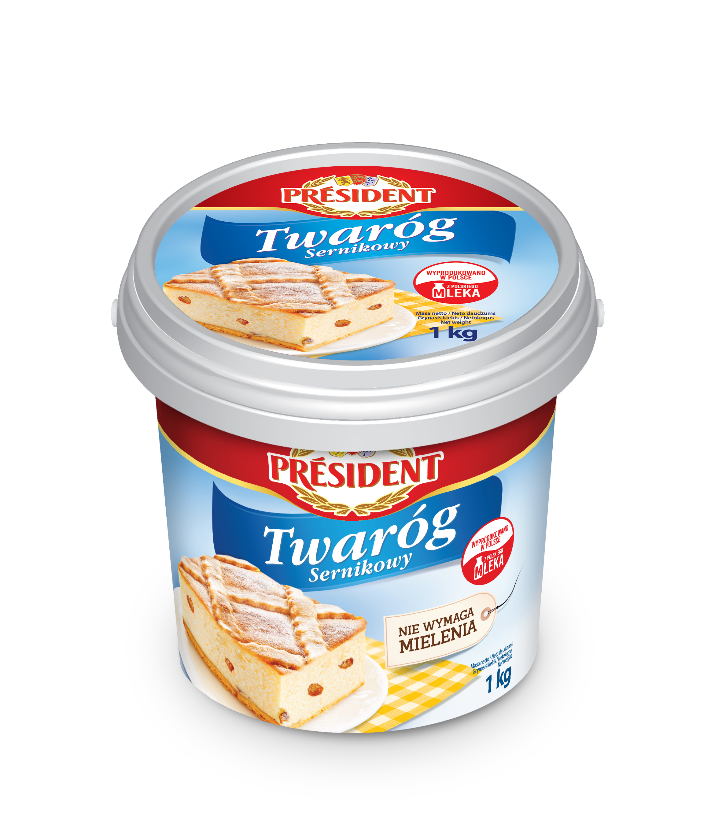 Twaróg Sernikowy President 1Kg Wiaderko
