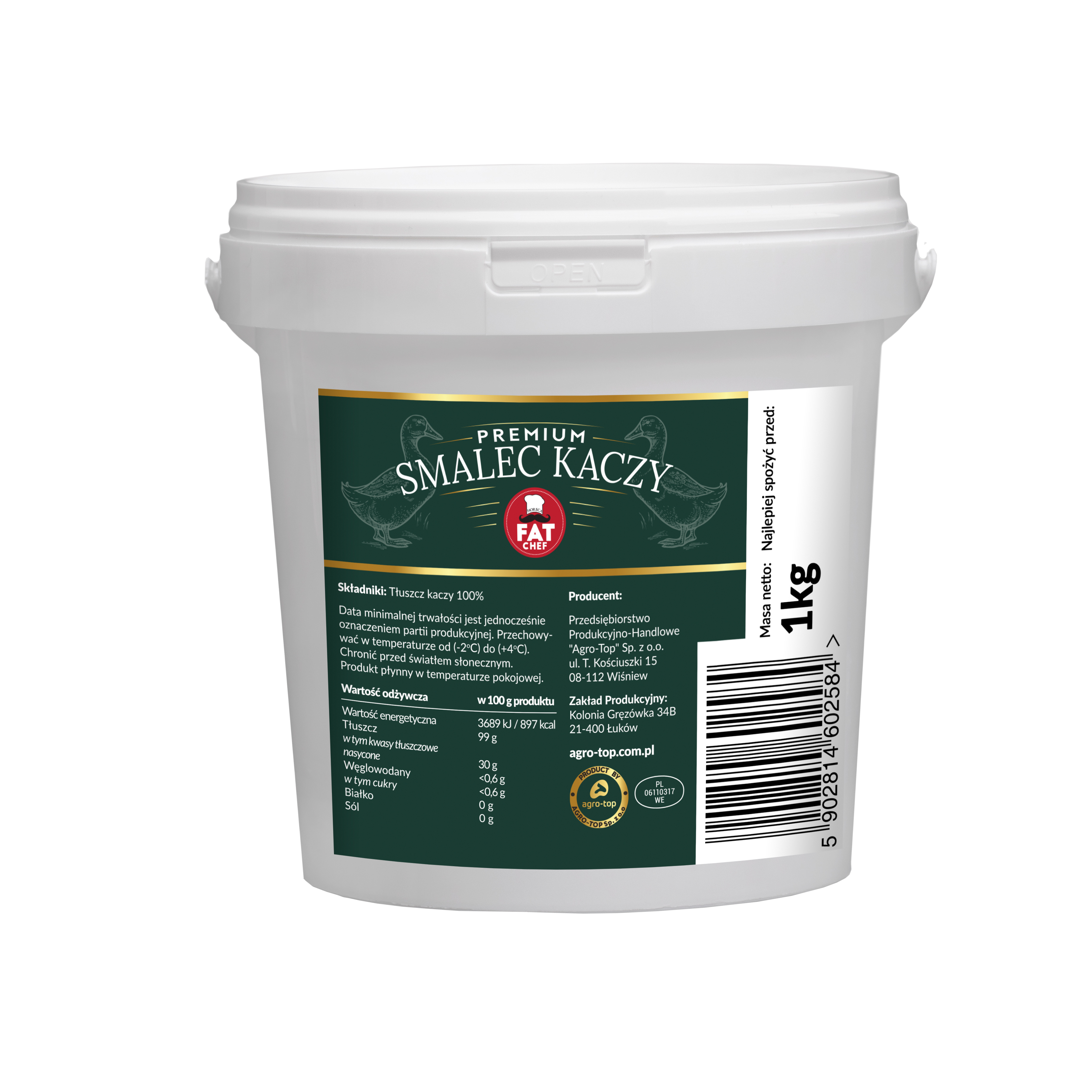 Premium Smalec Kaczy 1 Kg Fat Chef
