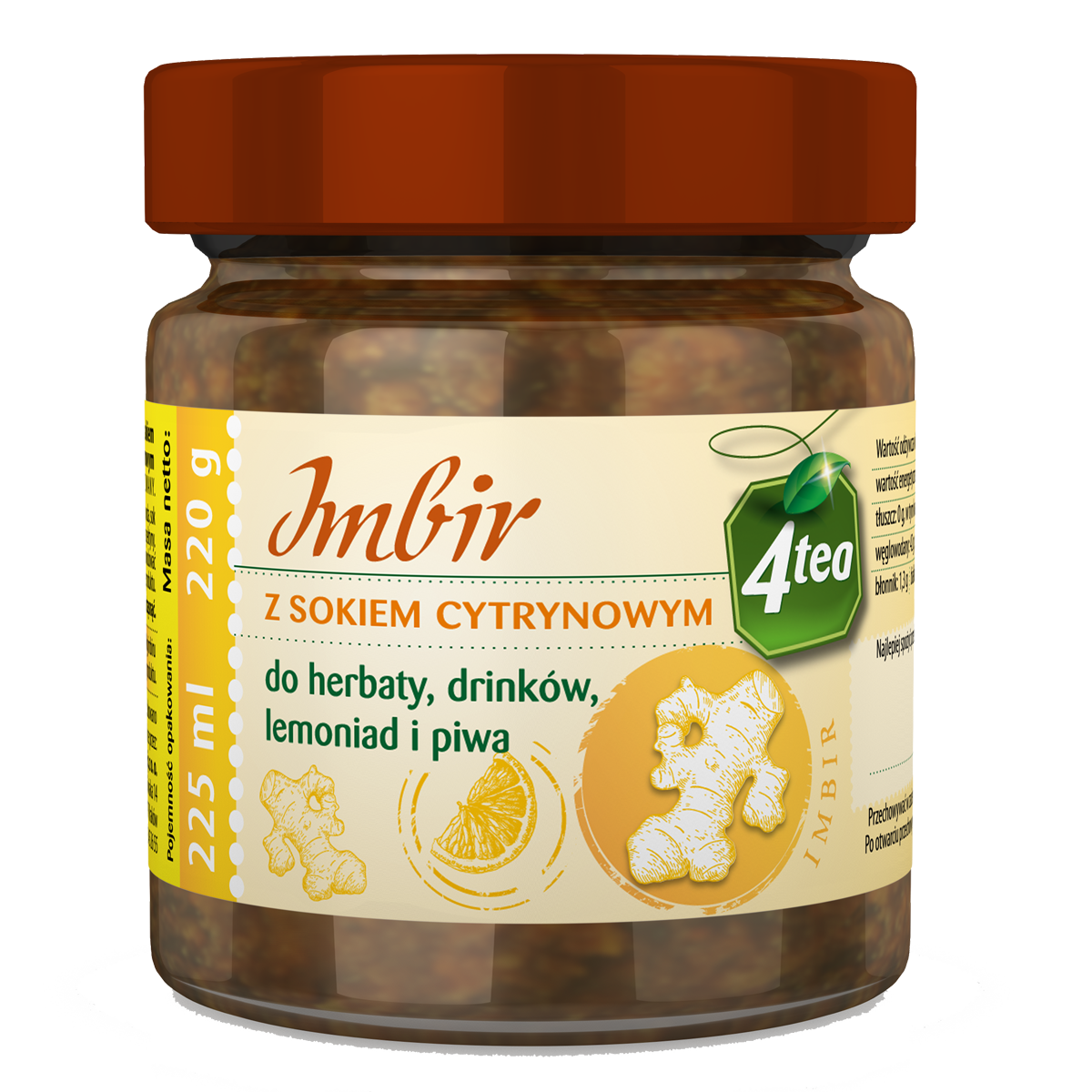 Imbir Z Sokiem Cytrynowym 225Ml 4Tea