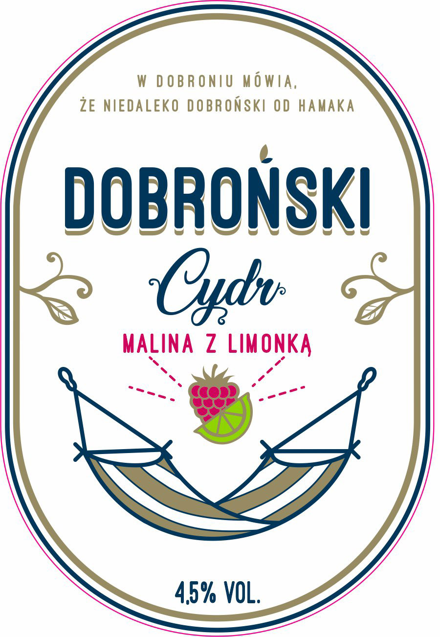 Dobroński Cydr Malina Z Limonką 4,5 % Alk. 0,75 L