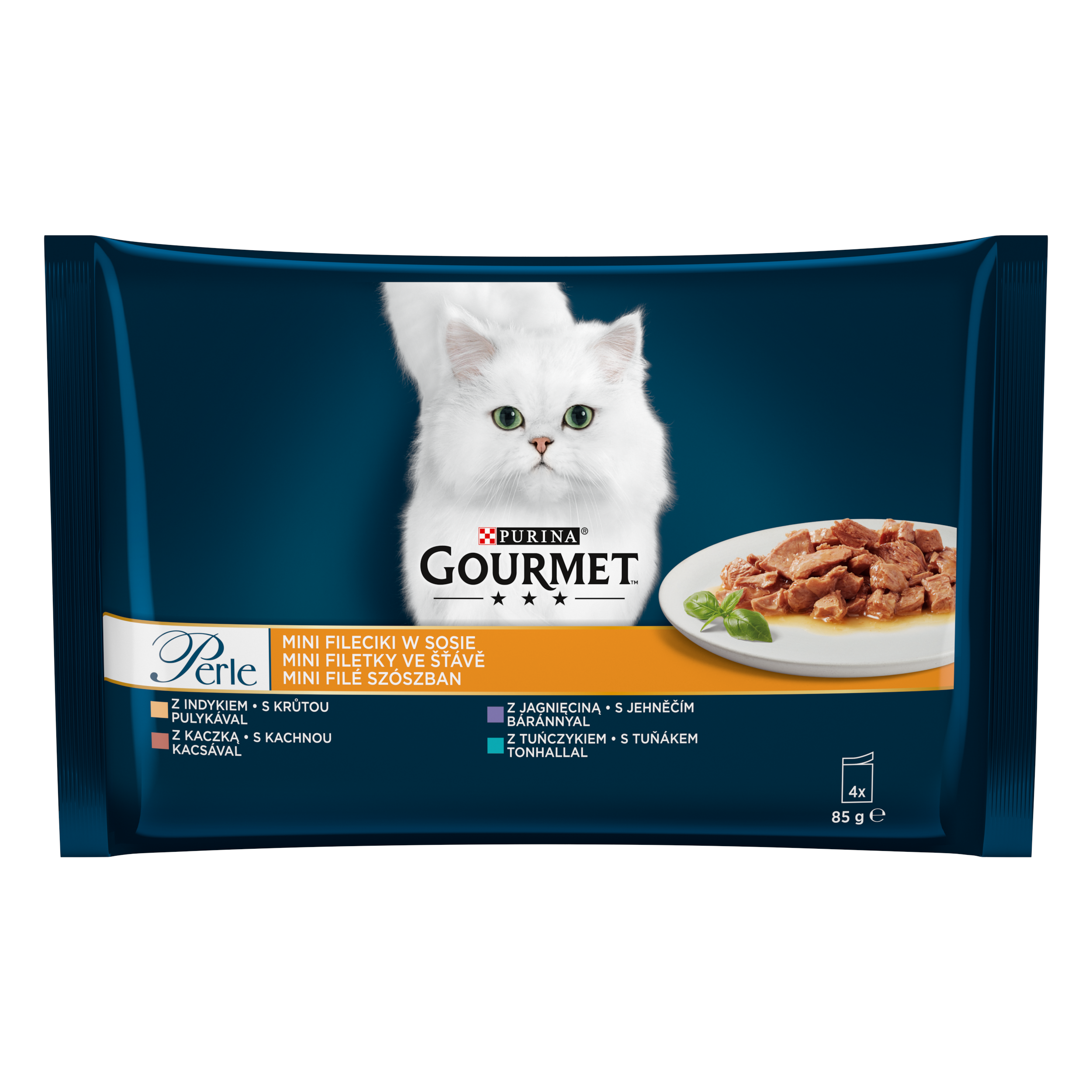 Gourmet Perle Indyk, Kaczka, Tuńczyk, Jagnięcina 4X85G