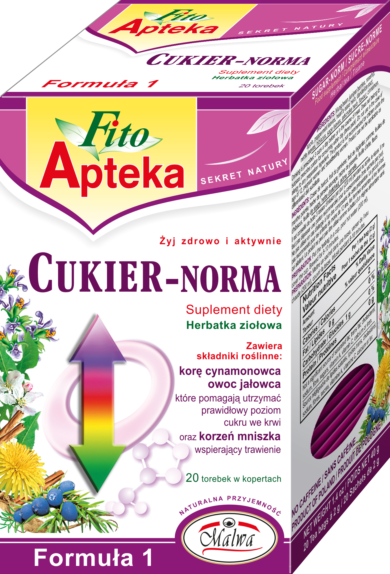 Malwa Fito Apteka Cukier Norma Suplement Diety 20X2G