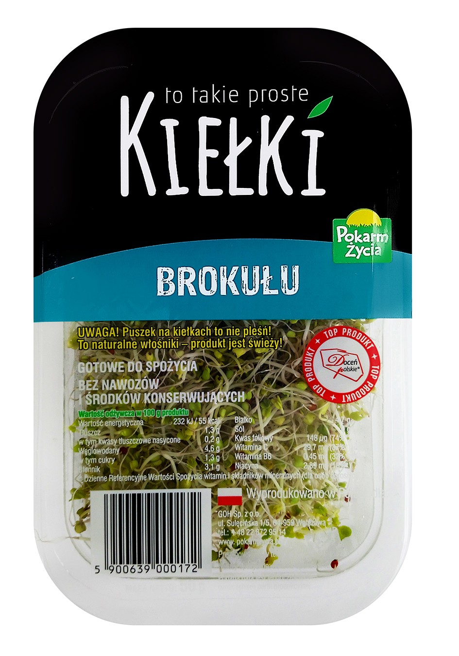 Kiełki Brokułu Polska 50G Pokarm Życia