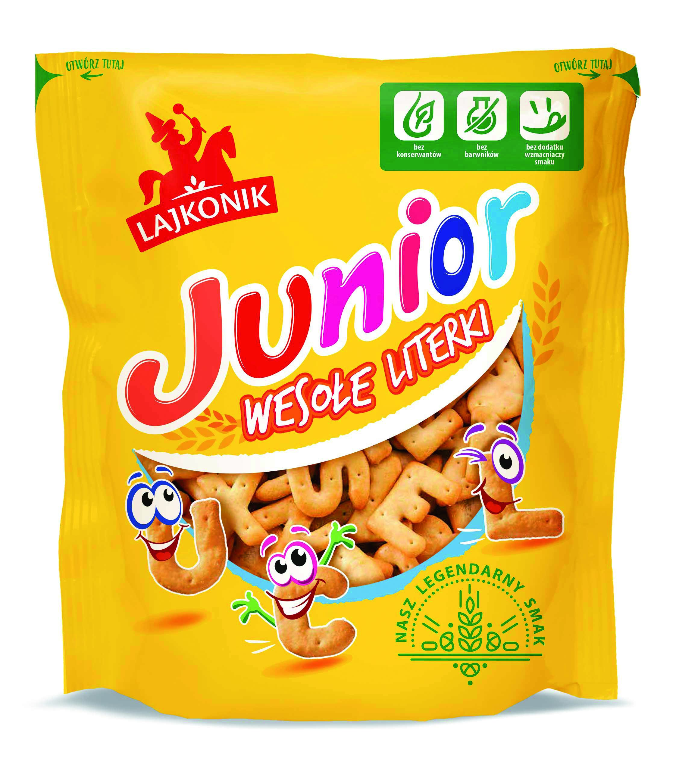 Krakersy Lajkonik Wesołe Literki 120G