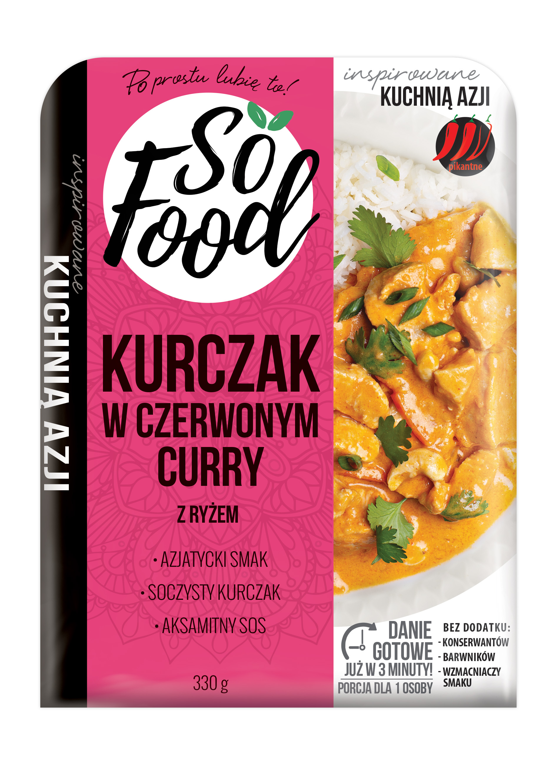 Kurczak W Czerwonym Sosie Curry Z Ryżem 330 G So Food