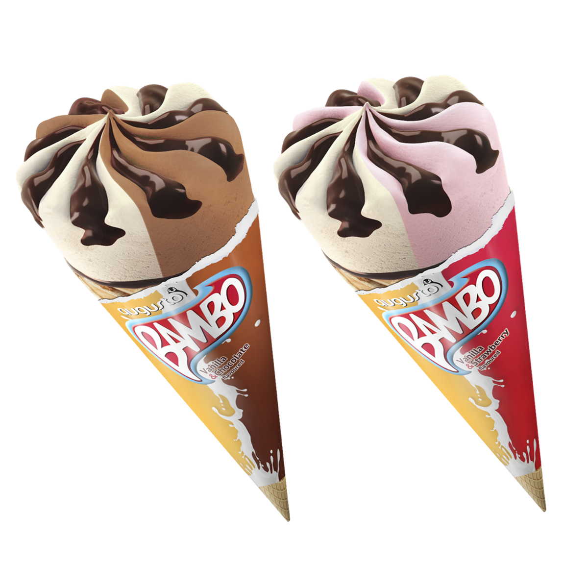 Lody Augusto Bambo Rożek Mix (Waniliowo-Truskawkowy Oraz Waniliowo-Czekoladowy) 120Ml (65G))