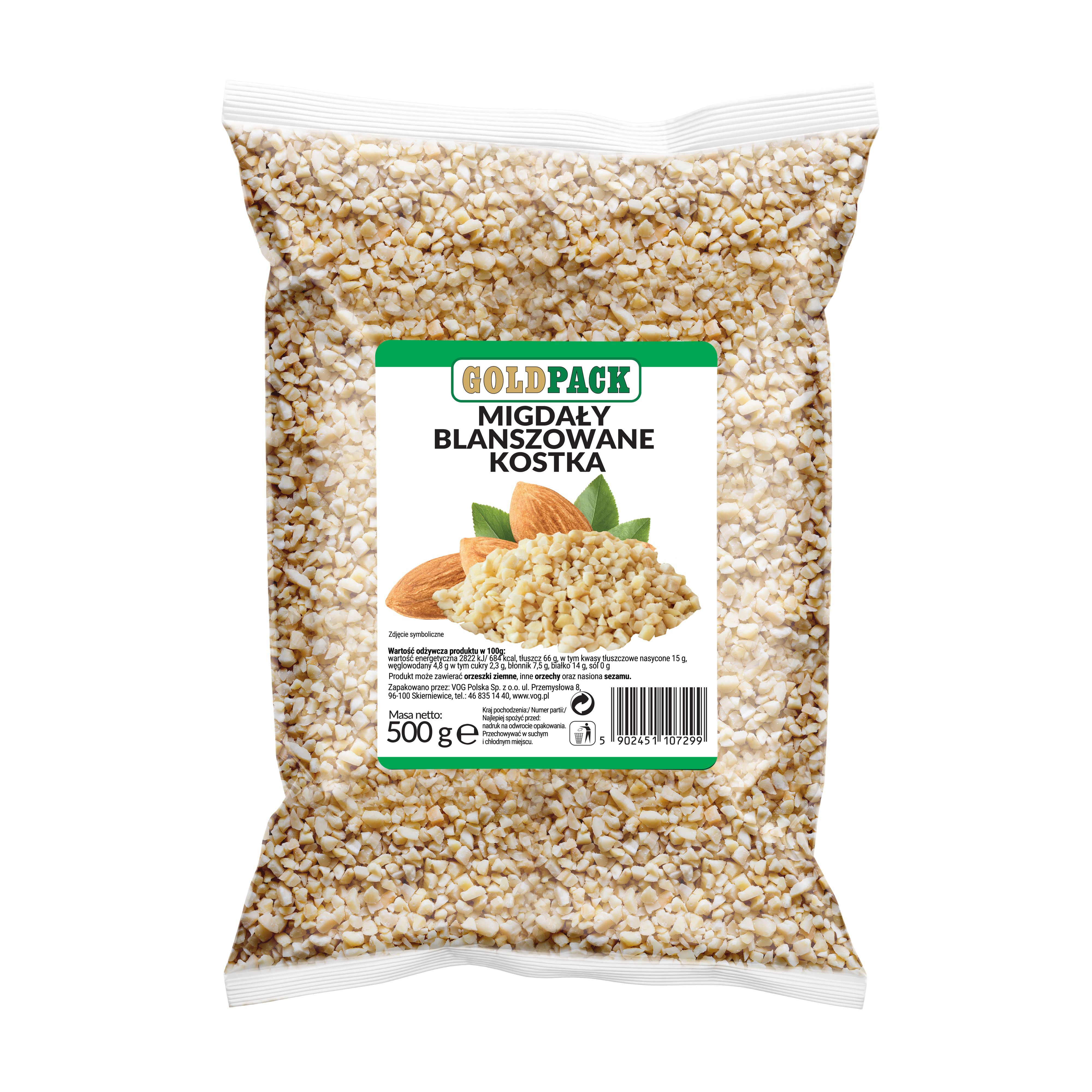 Goldpack Migdały Blanszowane Kostka 500G