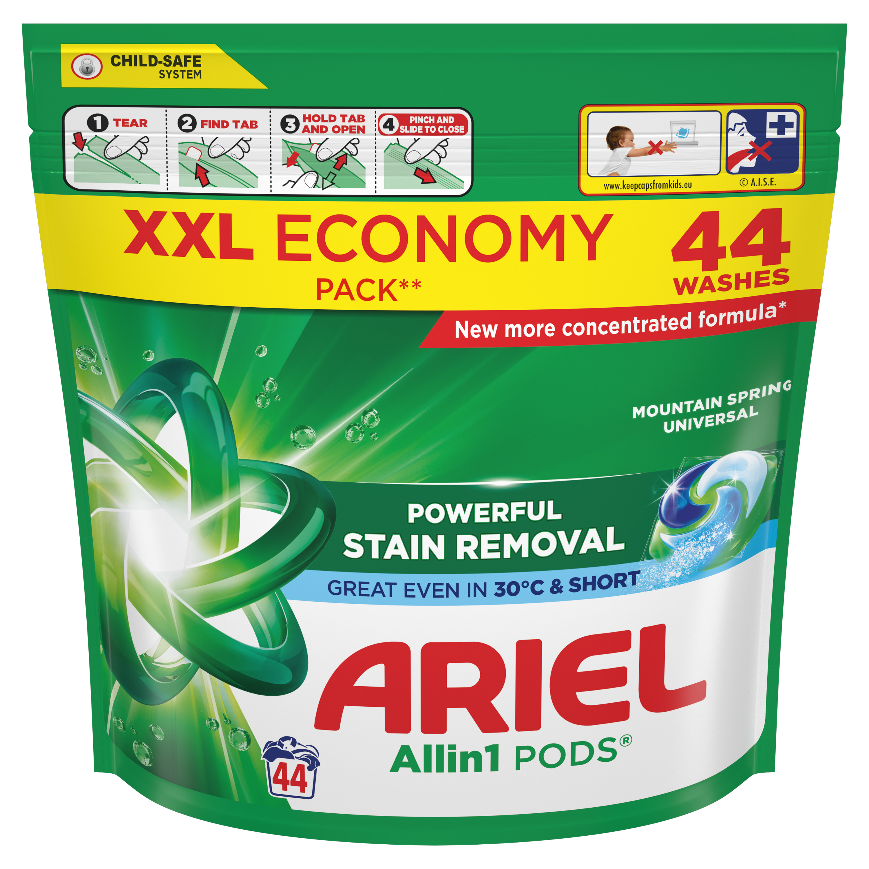 Ariel Allin1 Pods Mountain Spring Universal Kapsułki Do Prania, 44 Prań