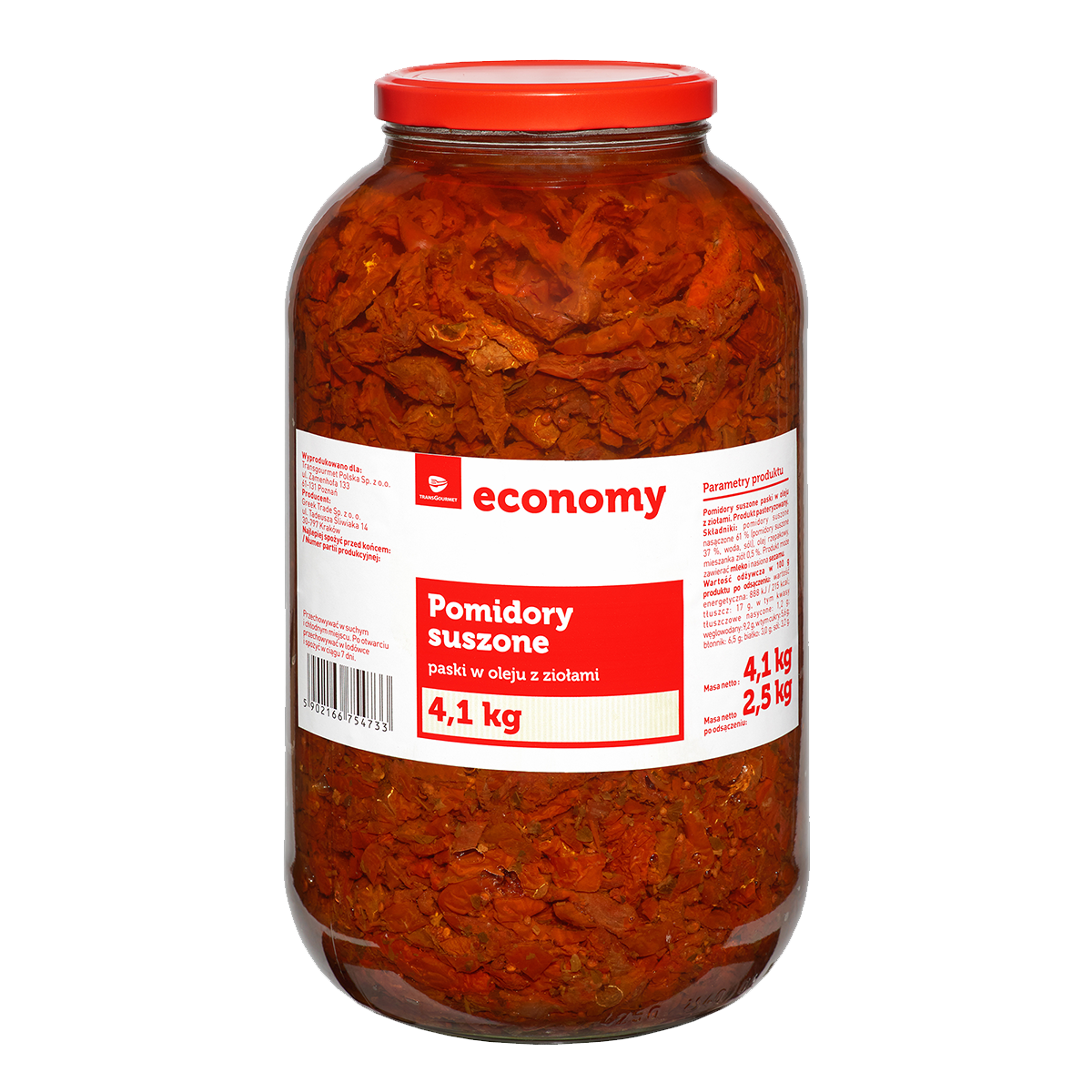 Tge Pomidory Suszone Paski W Oleju Z Ziołami 4,1 Kg