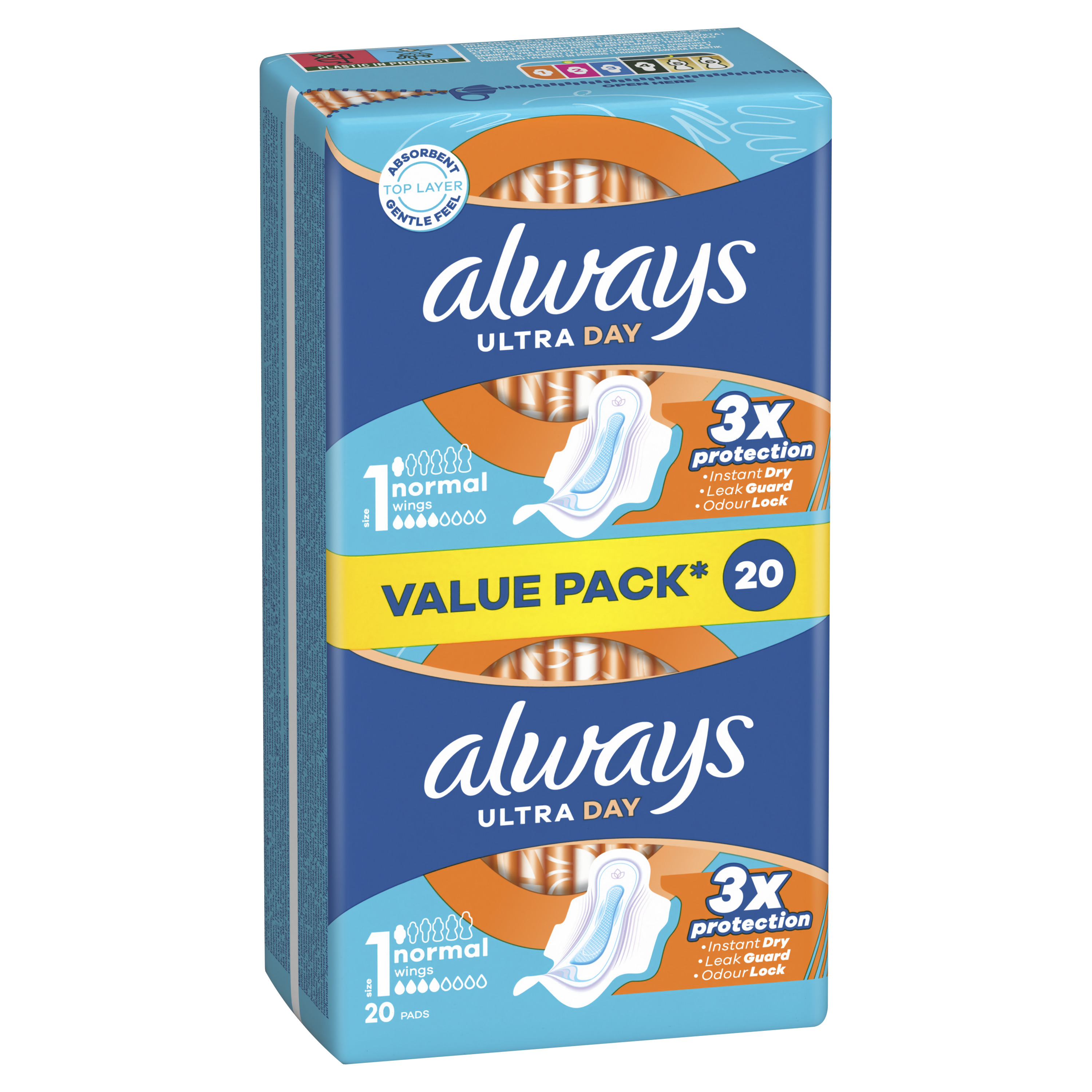 Always Podpaski Ultra Day Normal, Podpaski Ze Skrzydełkami, 20 Sztuk