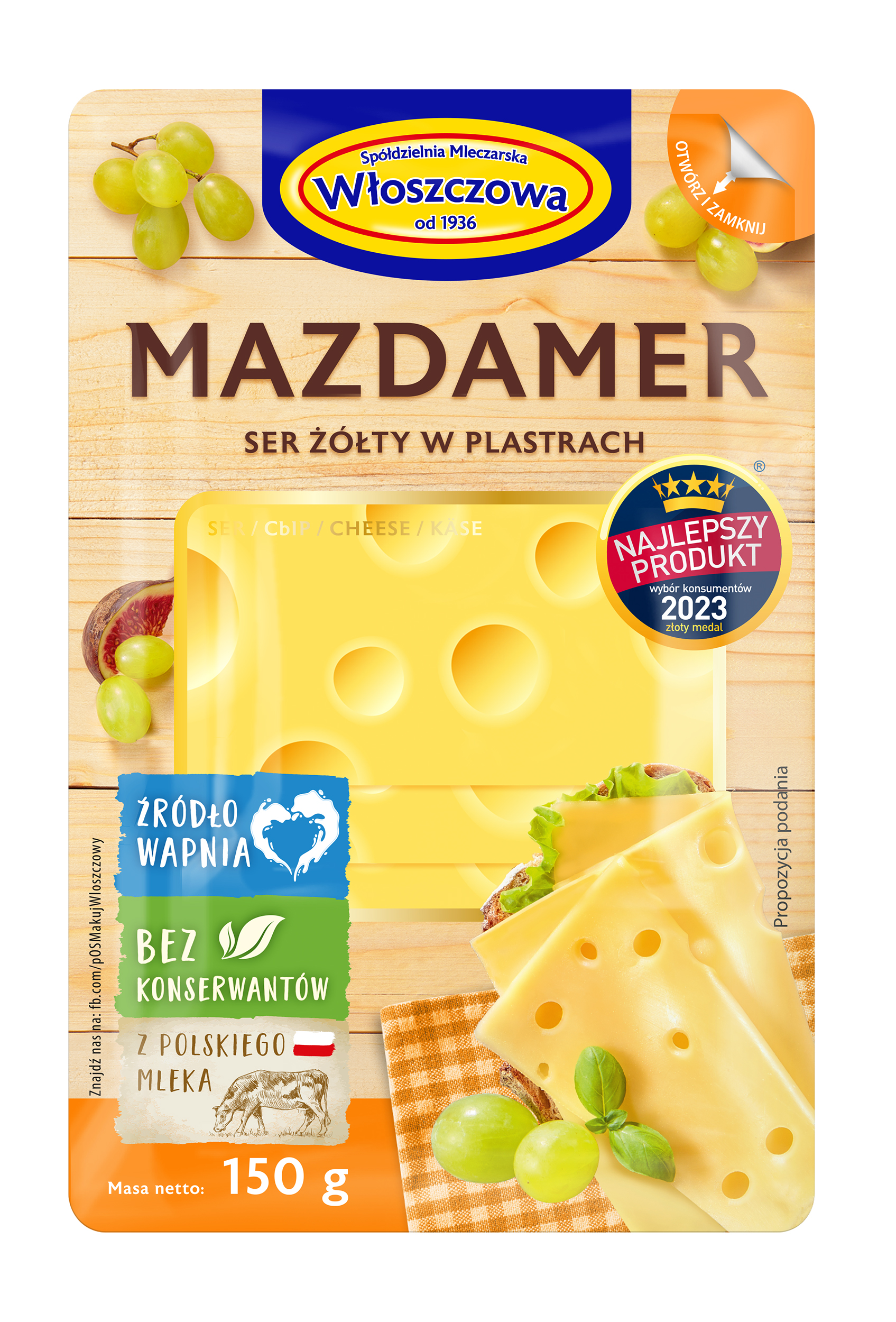 Ser Mazdamer Plastry 150G Włoszczowa
