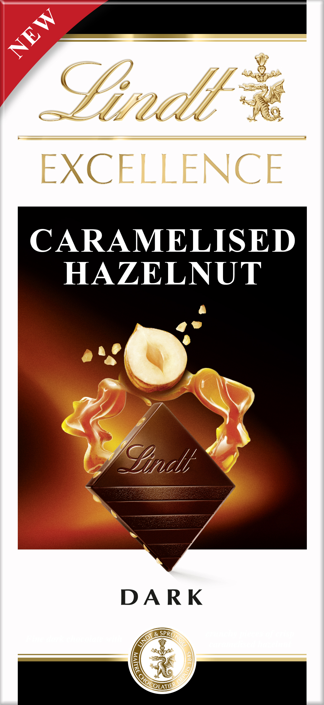 Lindt Excellence Dark Caramelised Hazelnut 100G