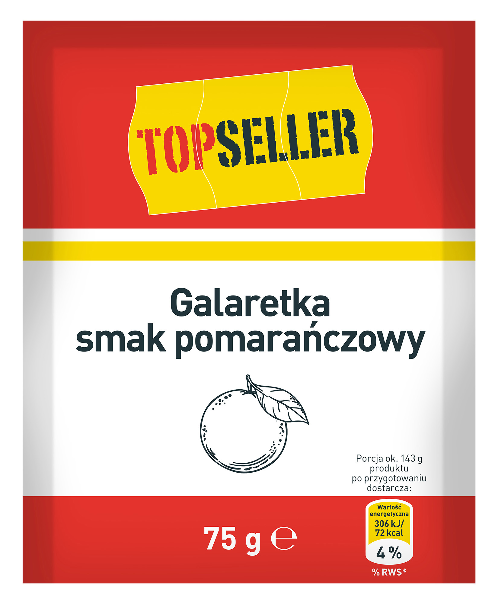 Topseller Galaretka Smak Pomarańczowy 75G