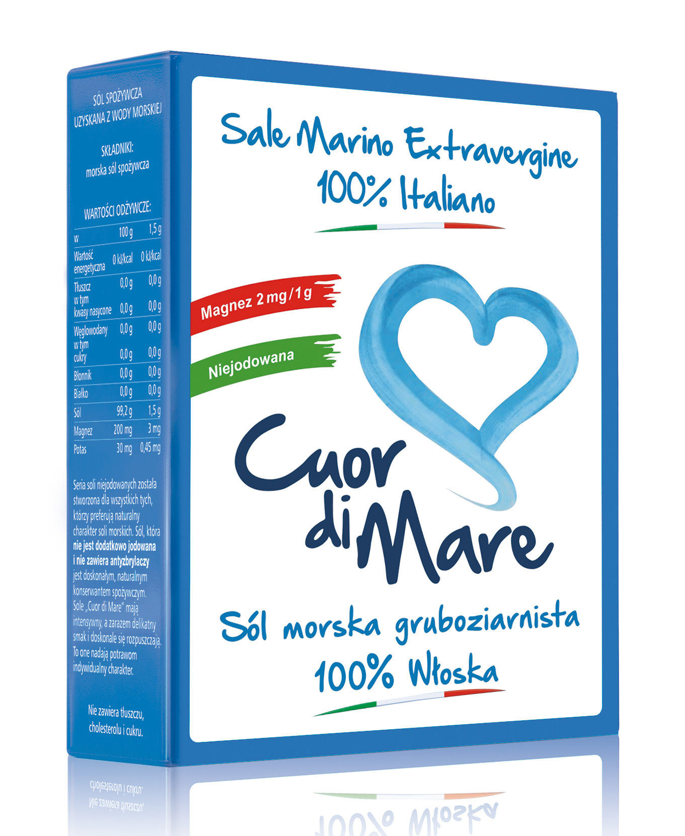 Sól Morska Cuor Di Mare Niejodowana Gruba Niebieska 1Kg