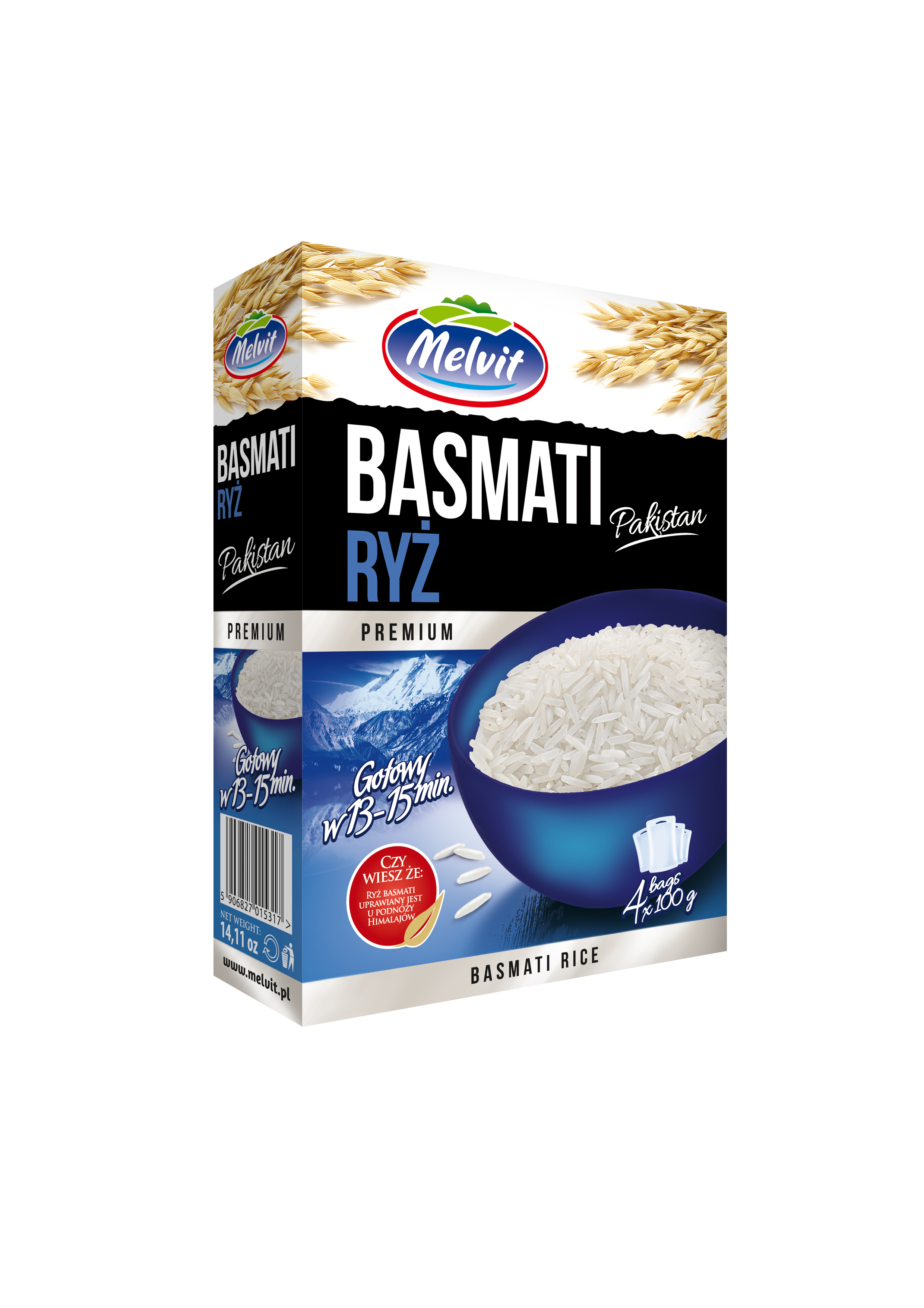 Melvit Ryż Basmati 4X100G/6Szt