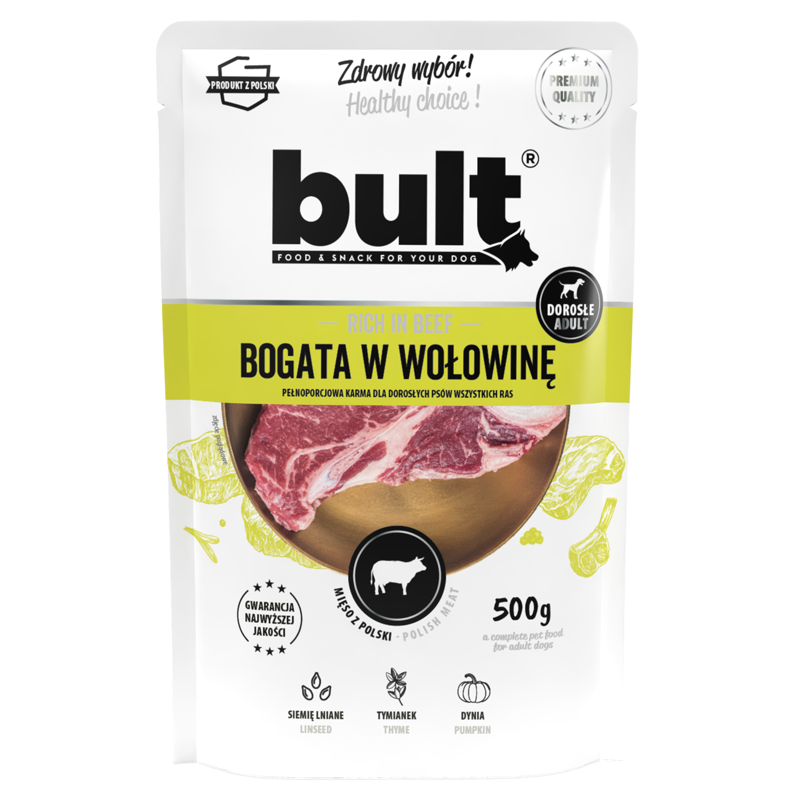Bult Saszetka Dla Psa Bogata W Wołowinę 500G