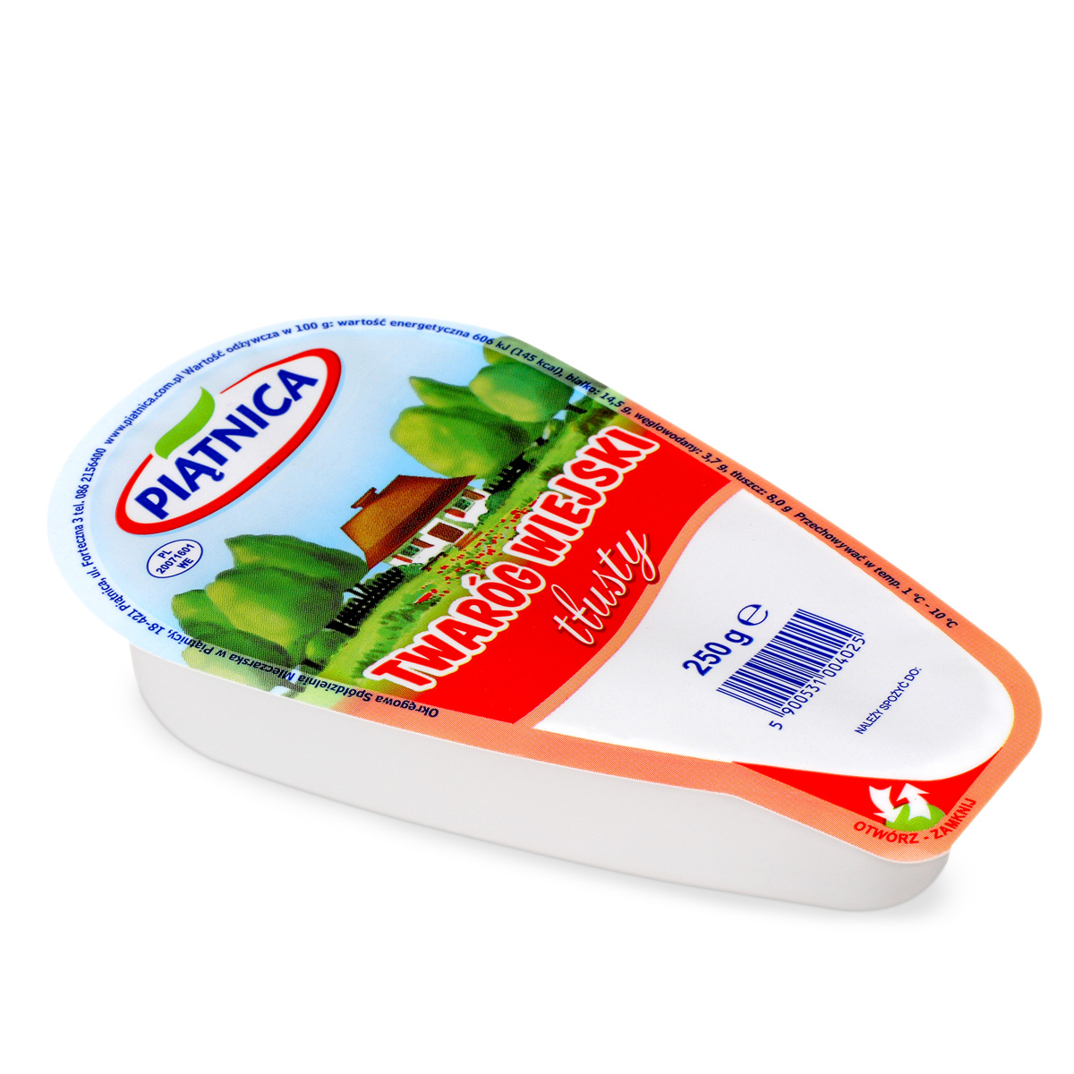 Piątnica Twaróg Wiejski Tłusty Klinek 250 G