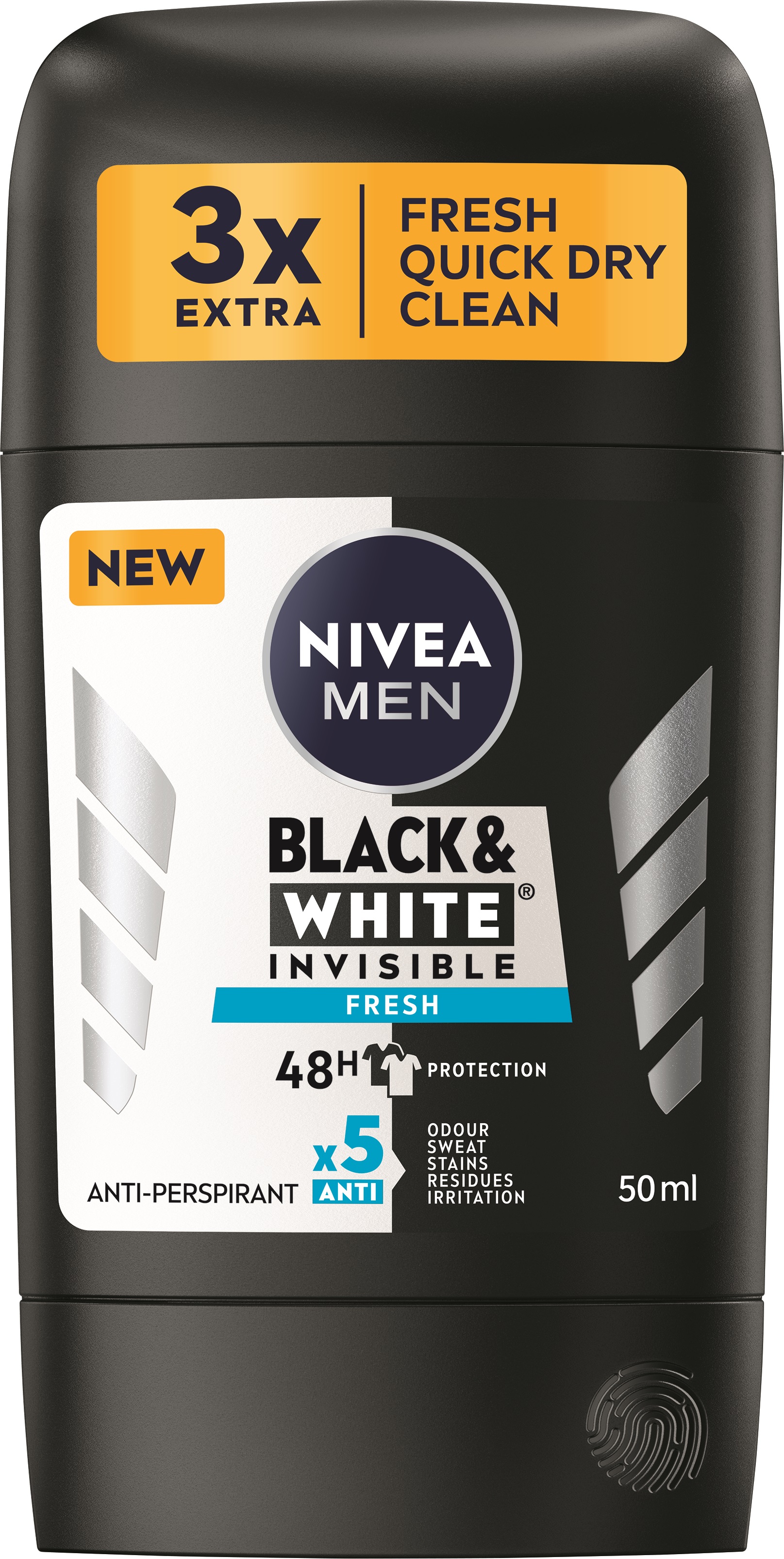 Nivea Men Black&White Fresh Antyperspirant Stick 50Ml
