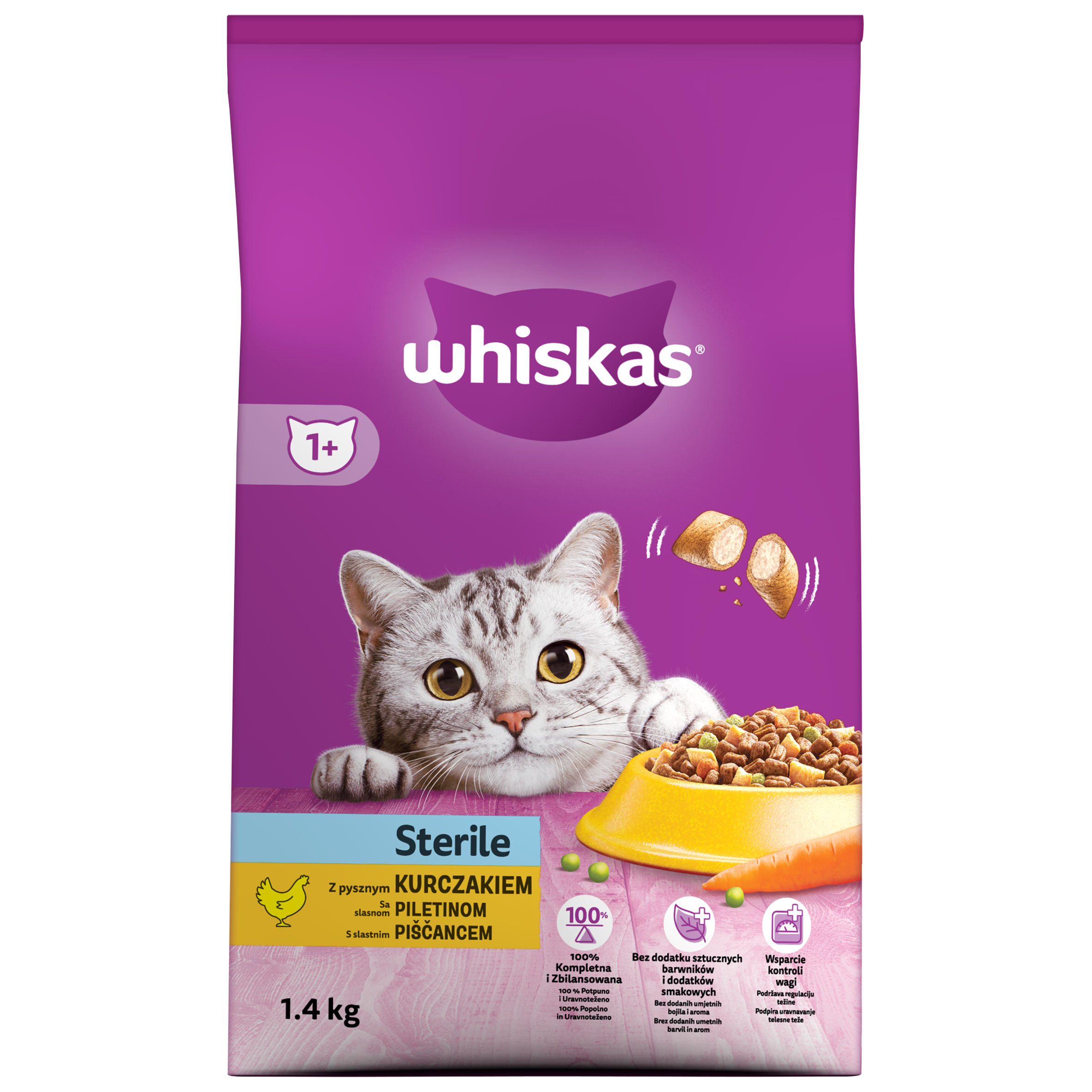 Whiskas Sterile Z Kurczakiem 1,4Kg