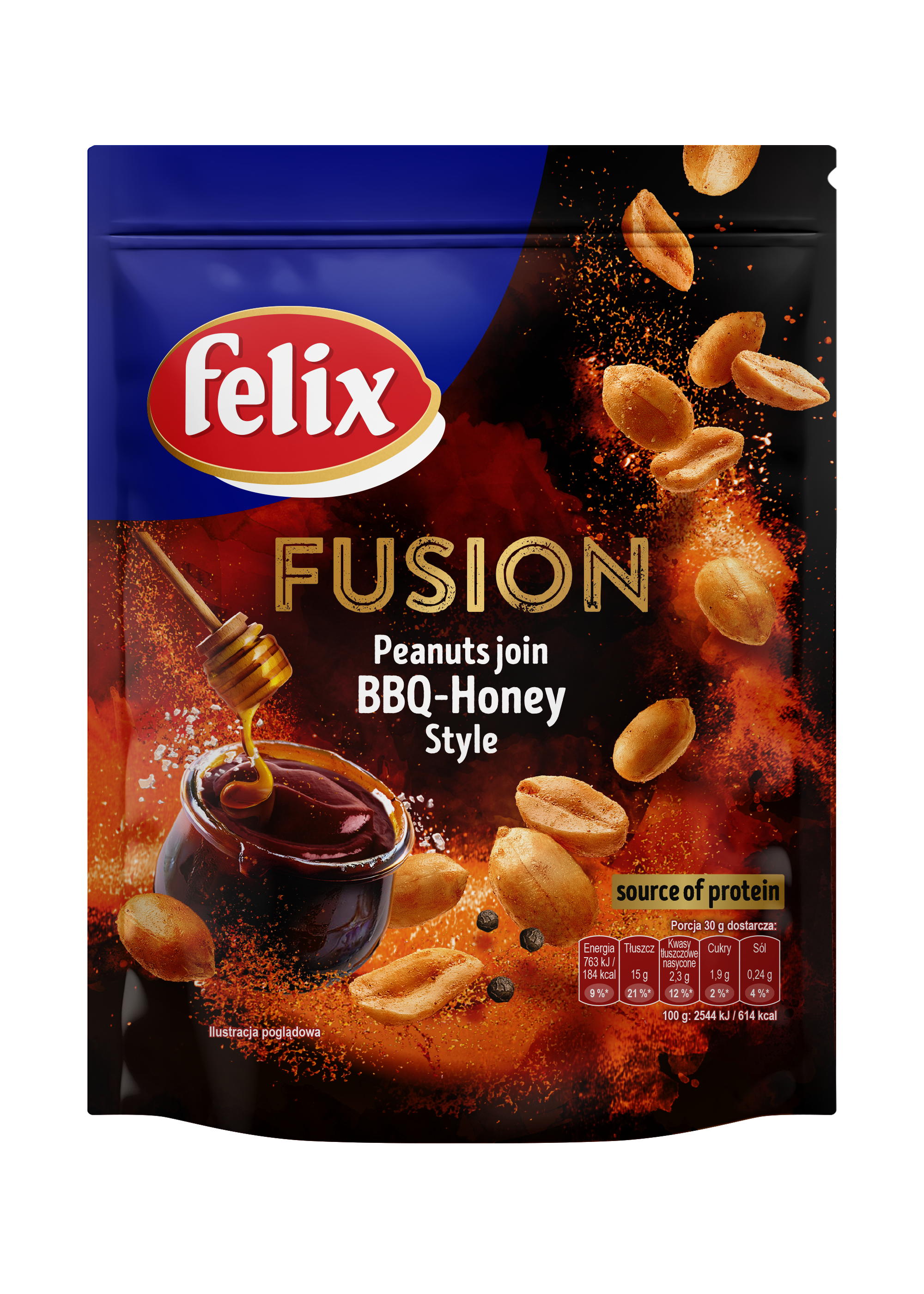 Felix Fusion Peanuts Bbq Honey 150G