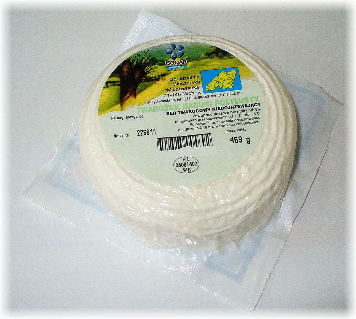 Twarożek Babuni Półtłusty Forma "Michowianka" Ok. 500G