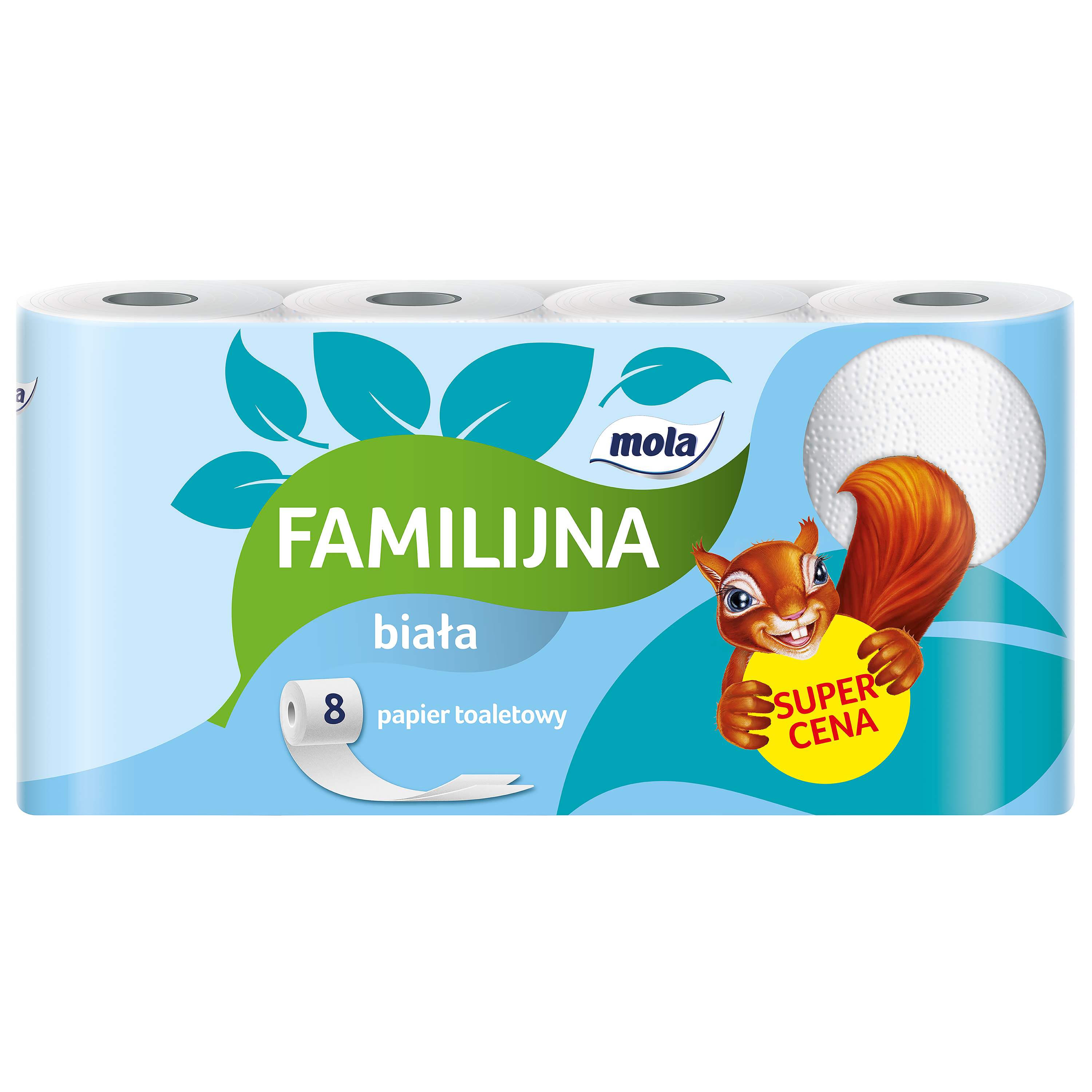 Mola Familijna Biała Papier Toaletowy 8 Rolek
