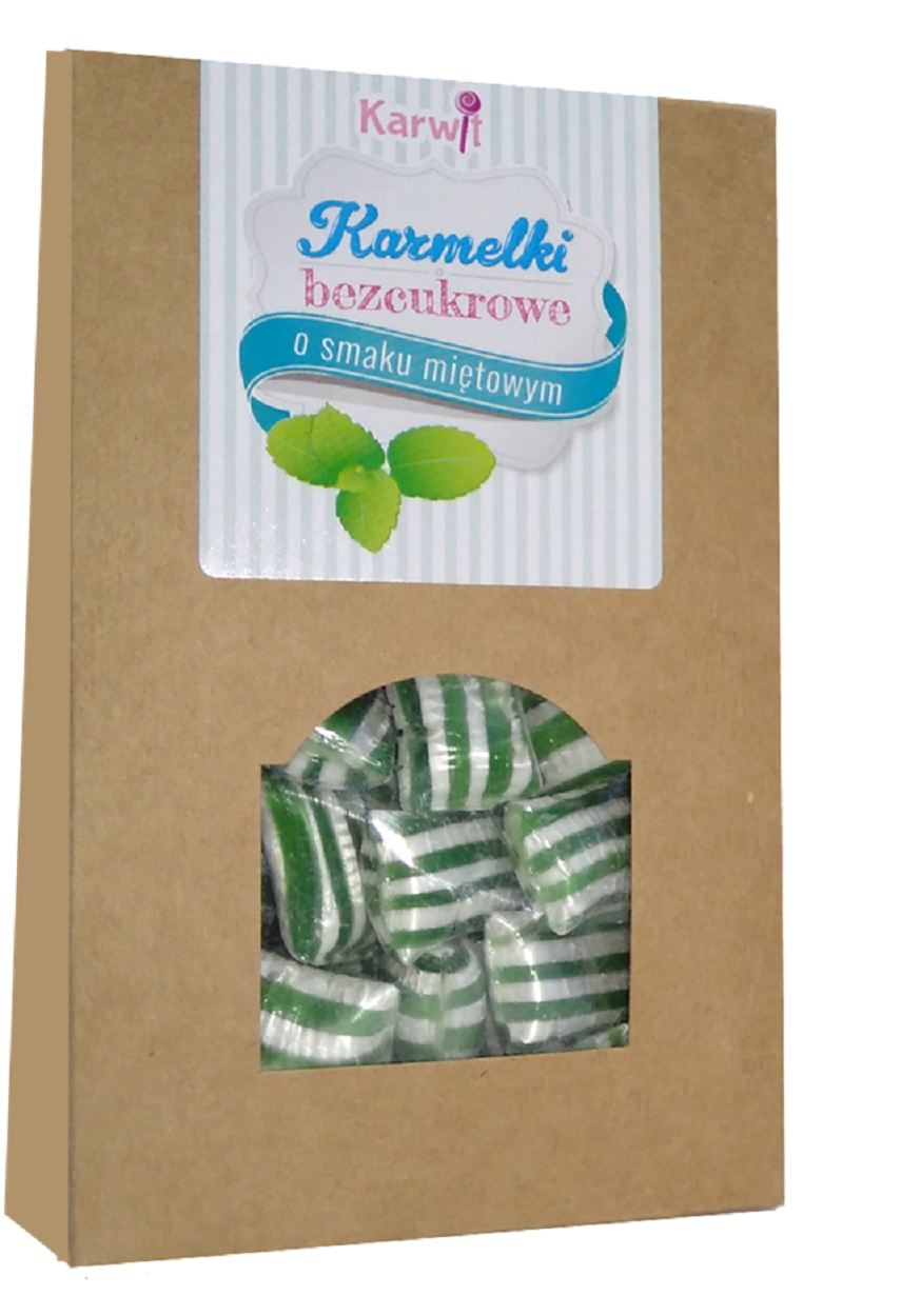 Karwit Karmelki Bezcukrowe O Smaku Miętowym 120G