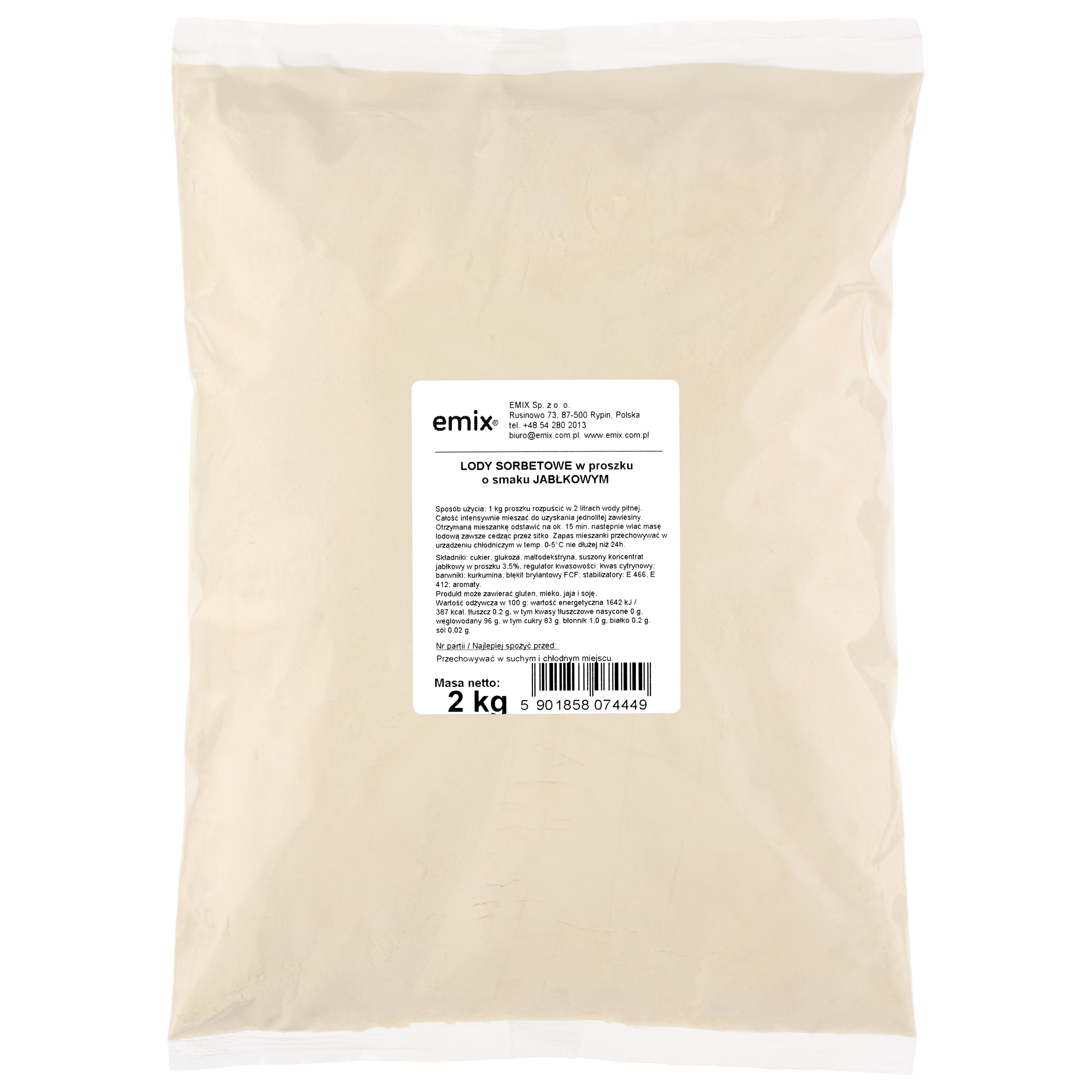 Lody Sorbetowe Jabłko Emix 2Kg
