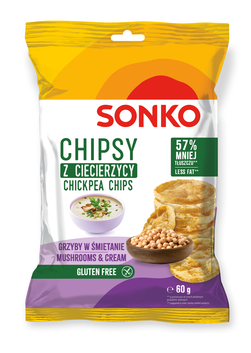 Sonko Chipsy Z Ciecierzycy O Smaku Grzybów W Śmietanie 60G