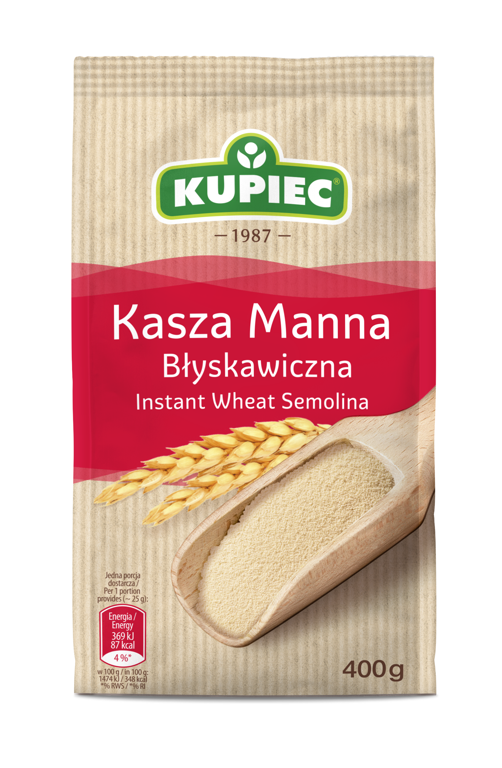 Kupiec Kasza Manna Błyskawiczna 400G